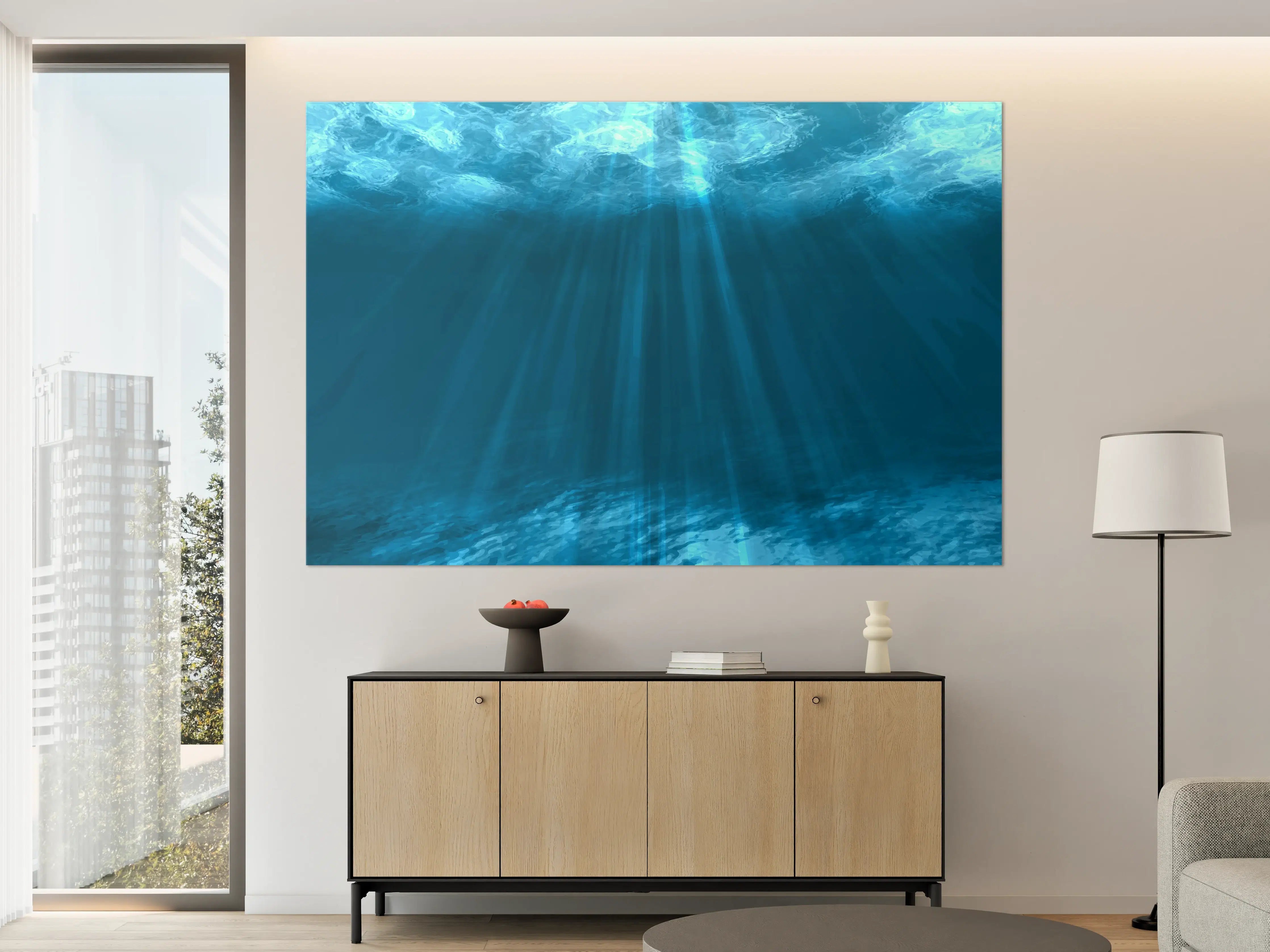 Große Wandbilder - Mystische Unterwasserwelt Blau