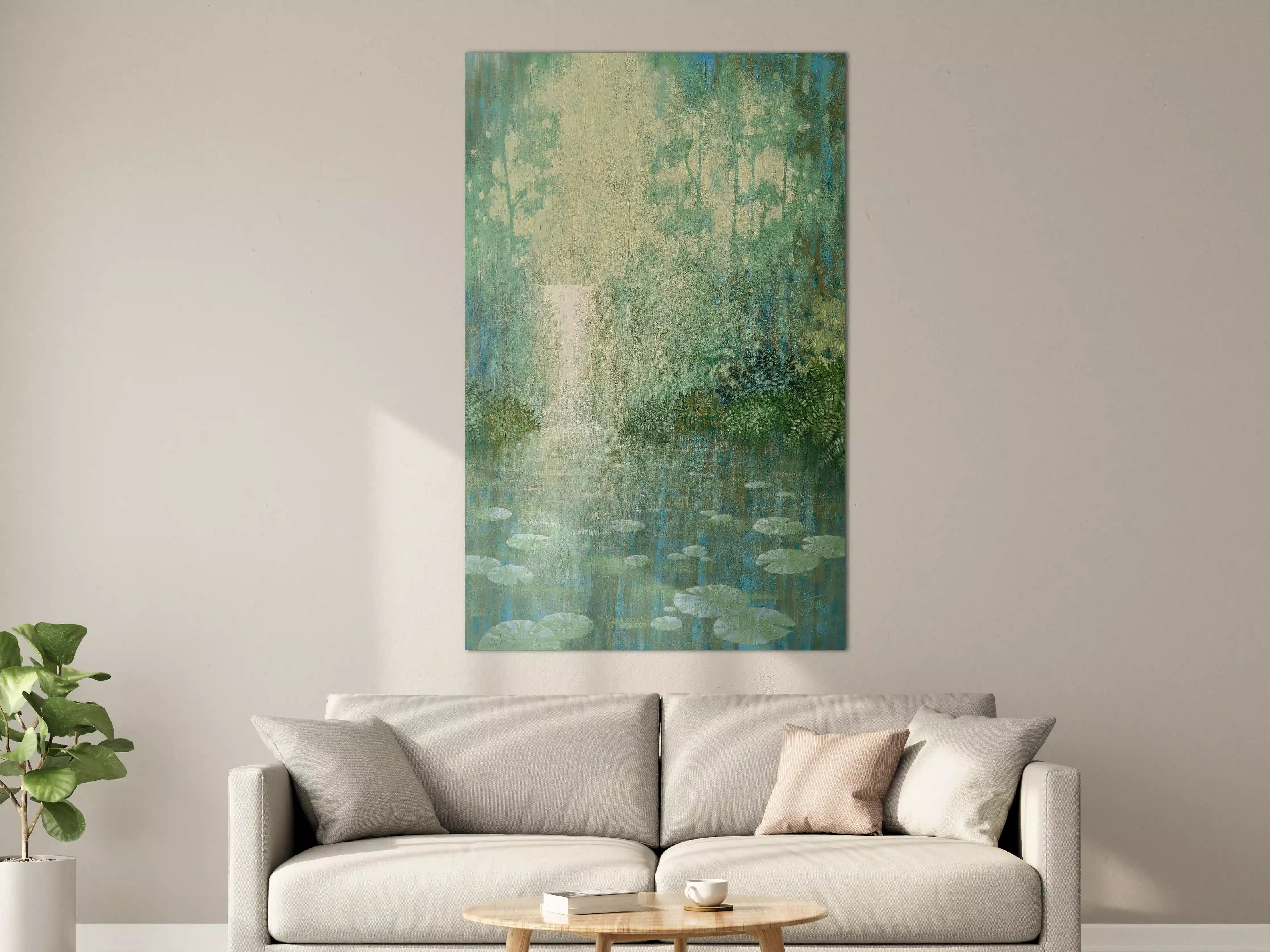 Große Wandbilder - Mystische Wasserlandschaft mit Seerosen