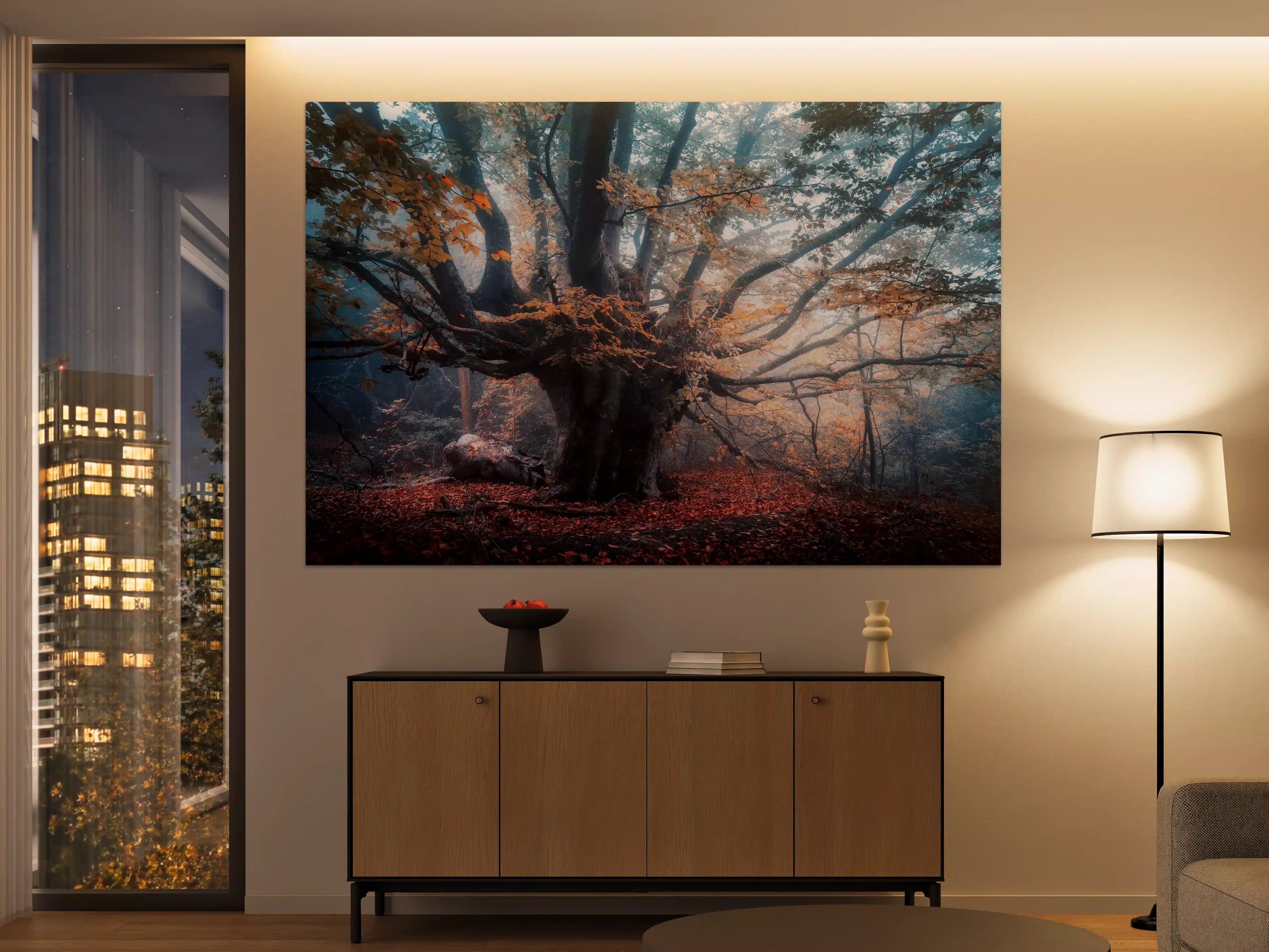 Große Wandbilder - Mystischer Baum im Herbstwald