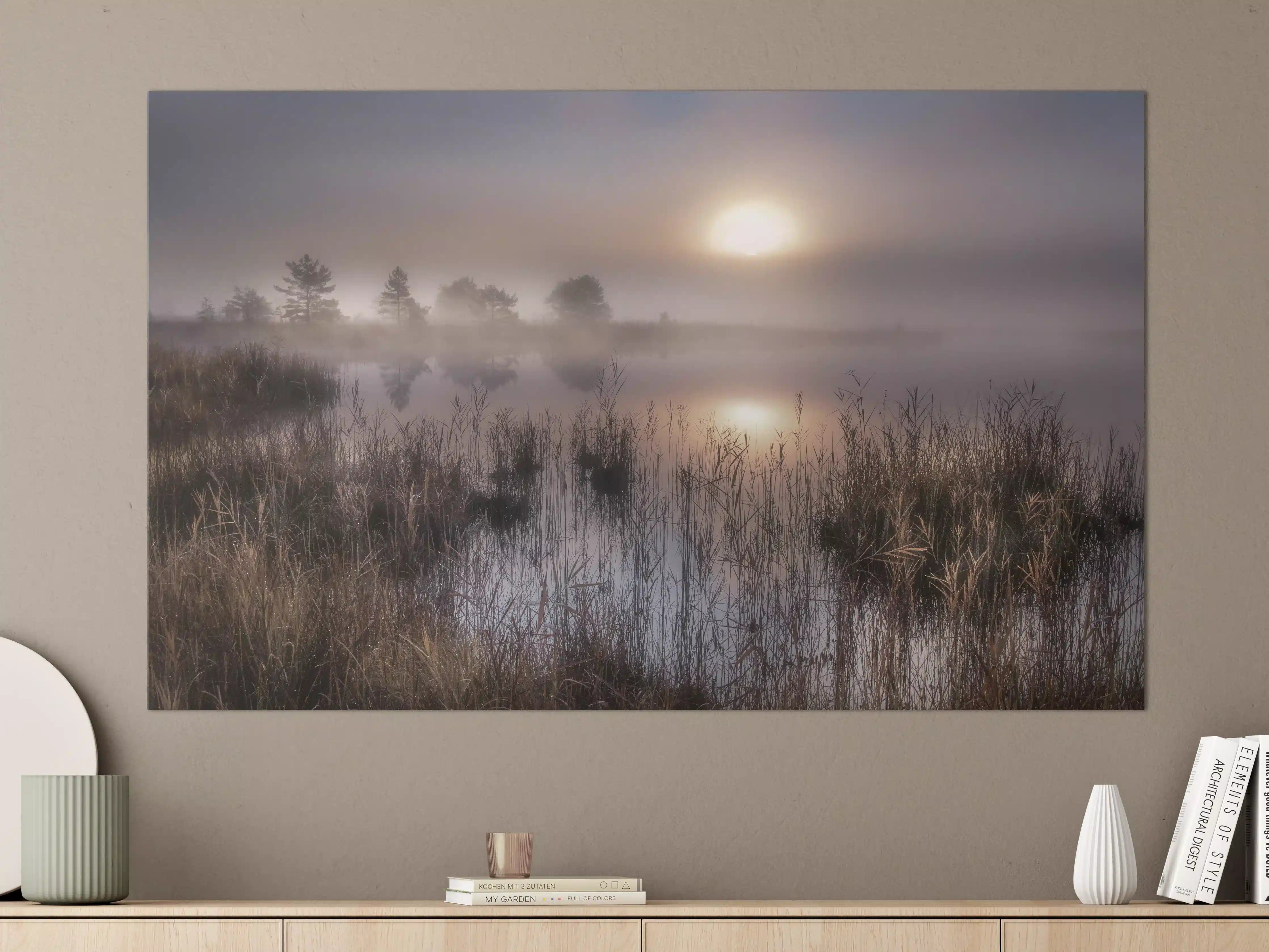 Große Wandbilder - Mystischer Nebel am Flussufer