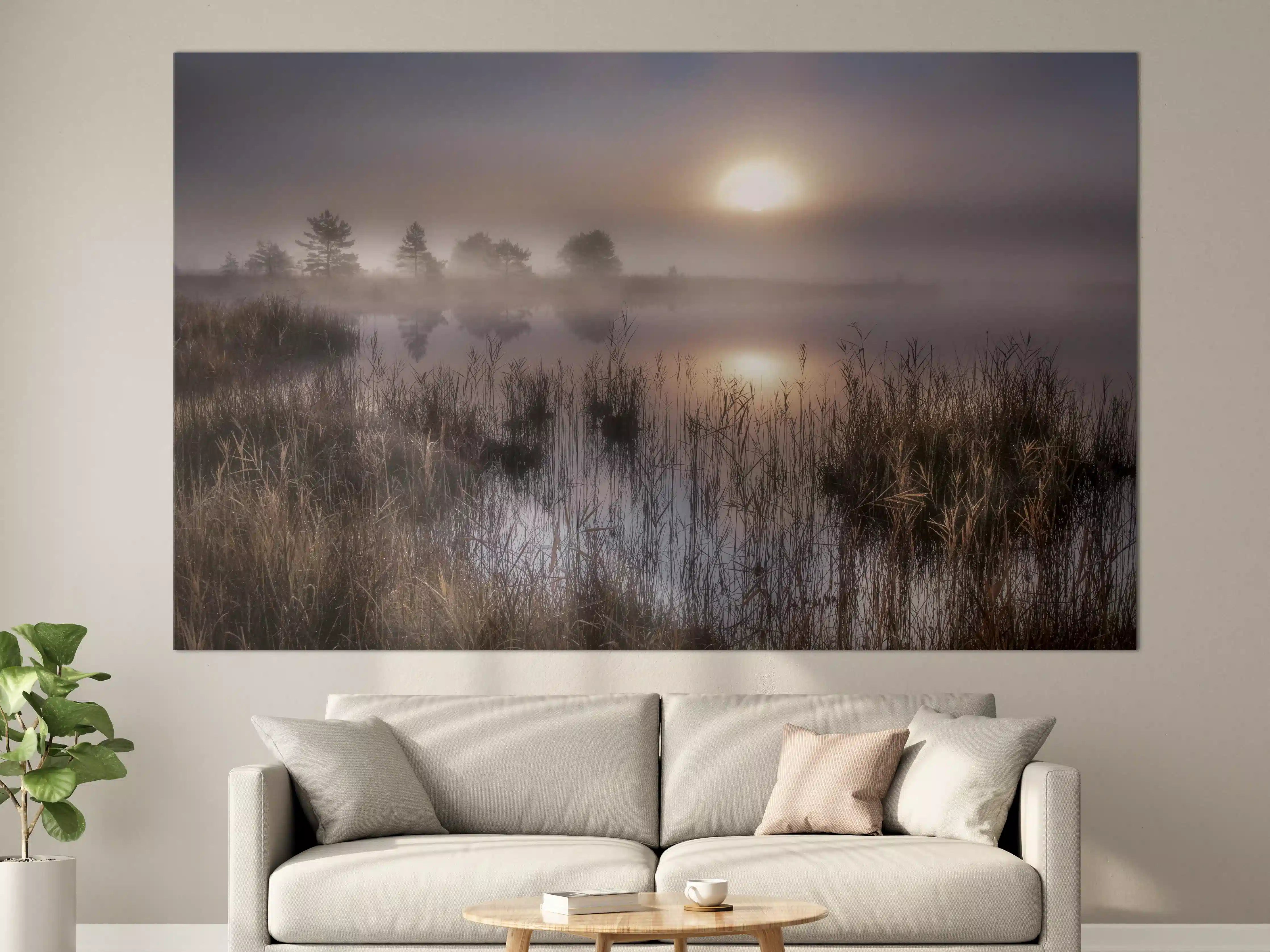 Große Wandbilder - Mystischer Nebel am Flussufer