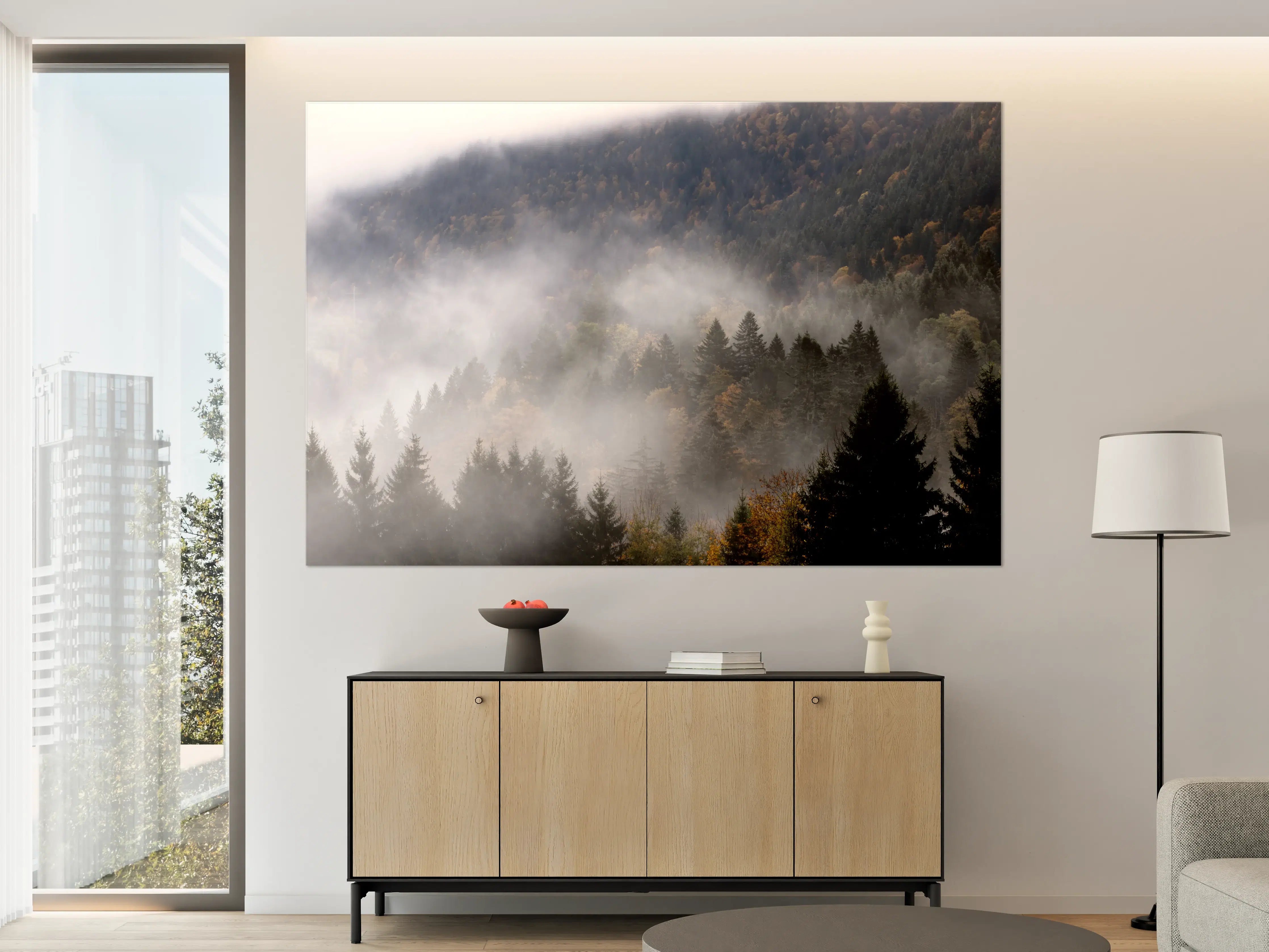 Große Wandbilder - Mystischer Nebel im Wald