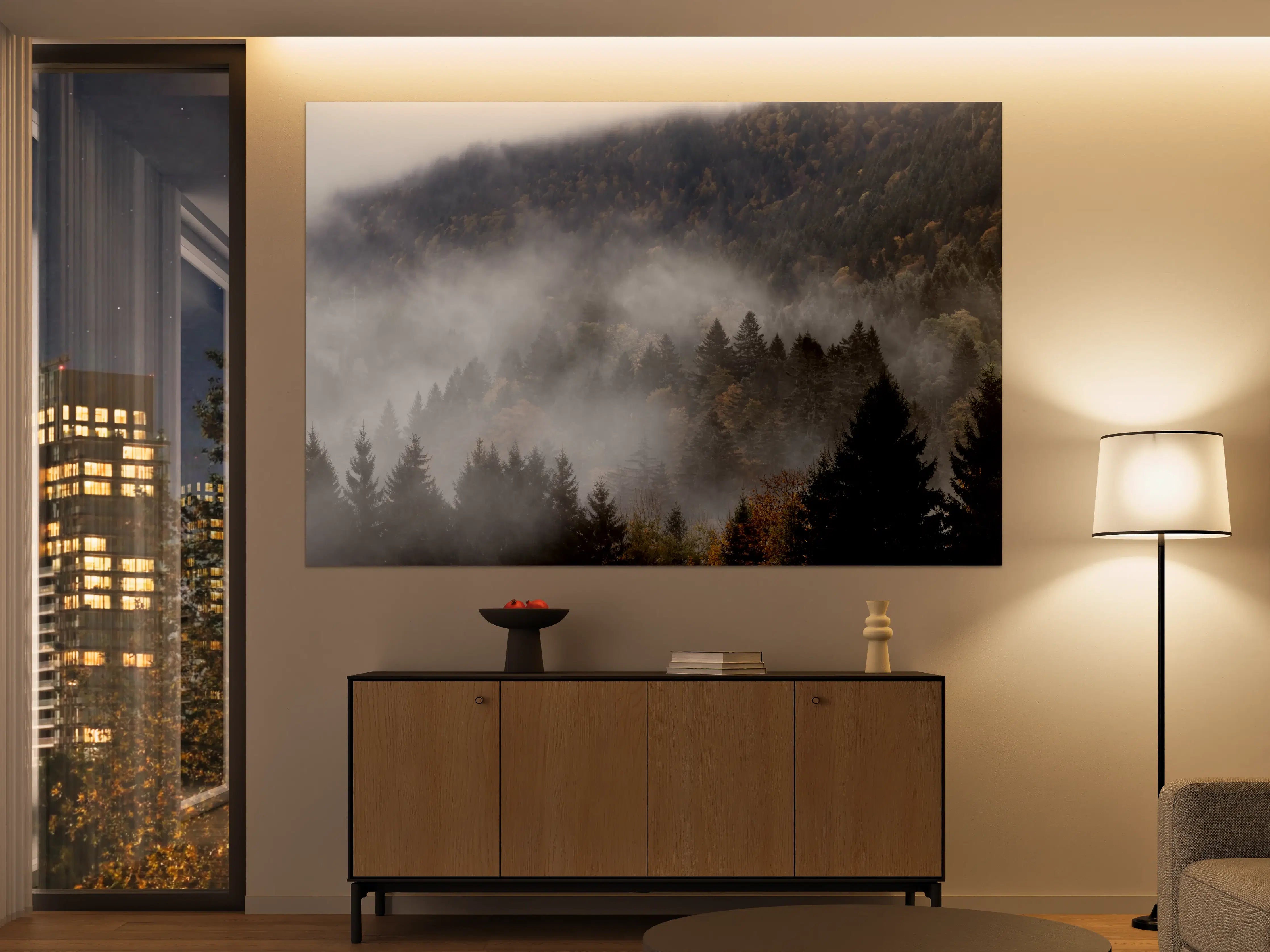 Große Wandbilder - Mystischer Nebel im Wald