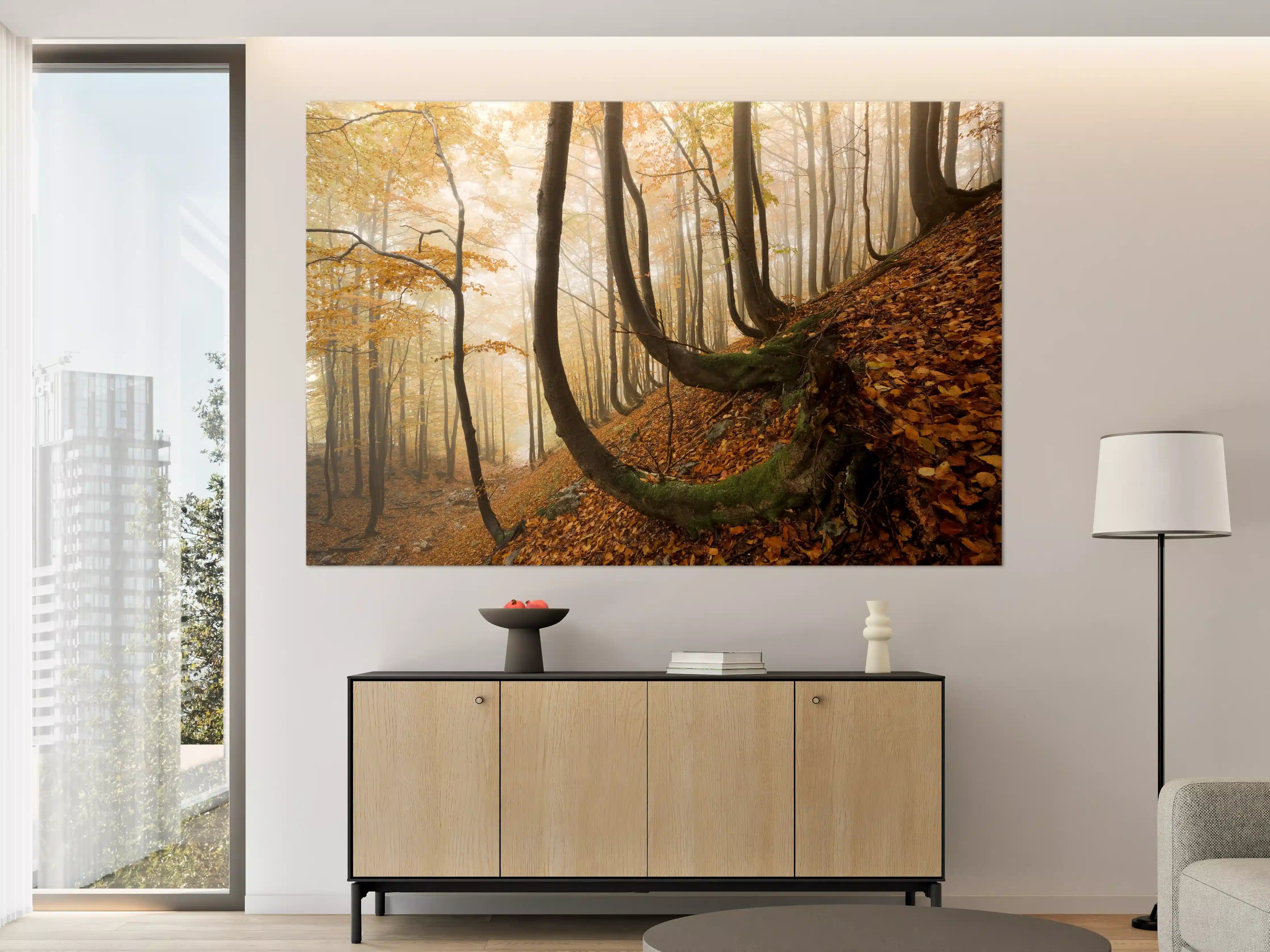 Große Wandbilder - Mystischer Wald im Herbst