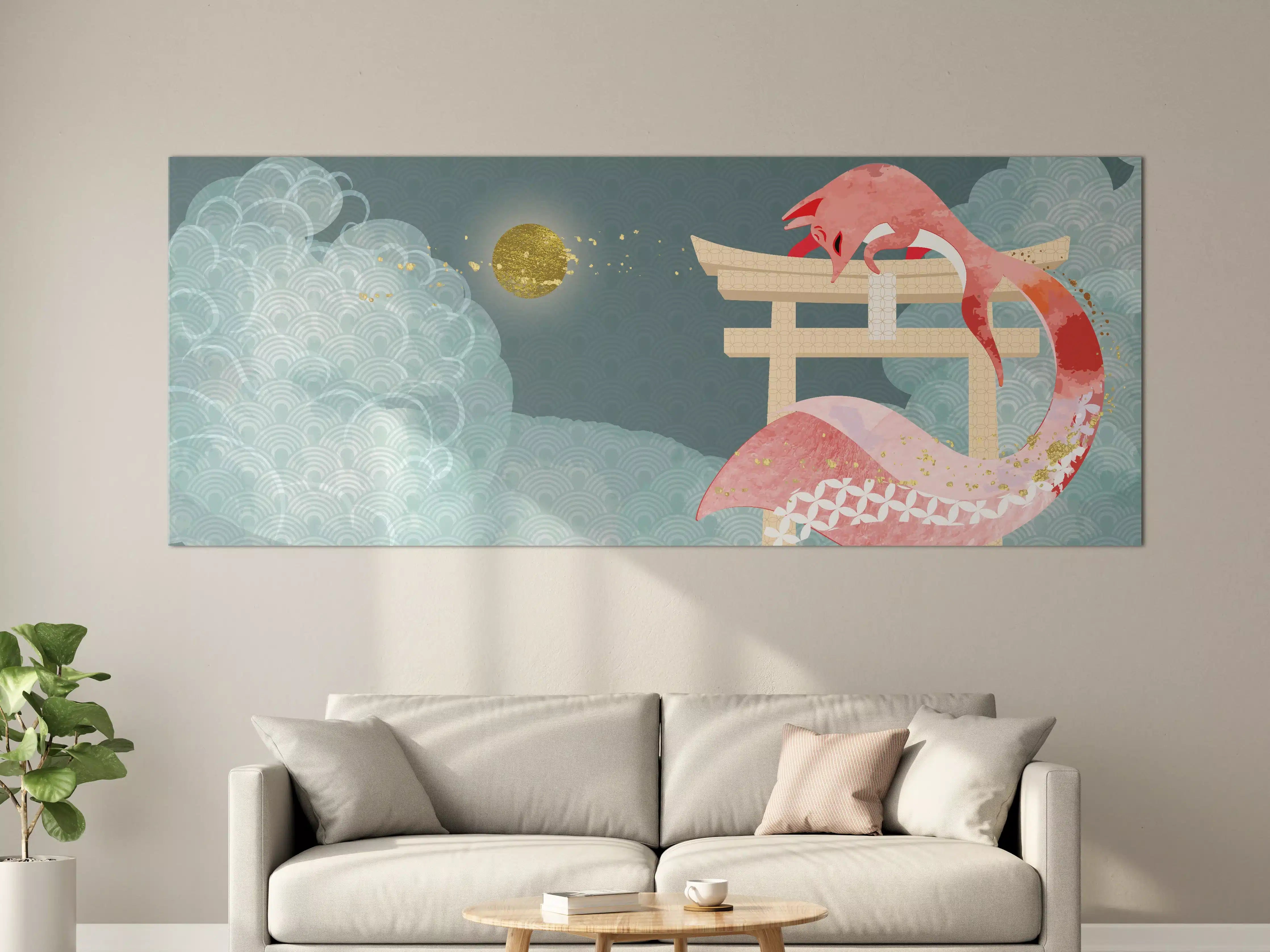 Große Wandbilder - Mystischer roter Drache Illustration