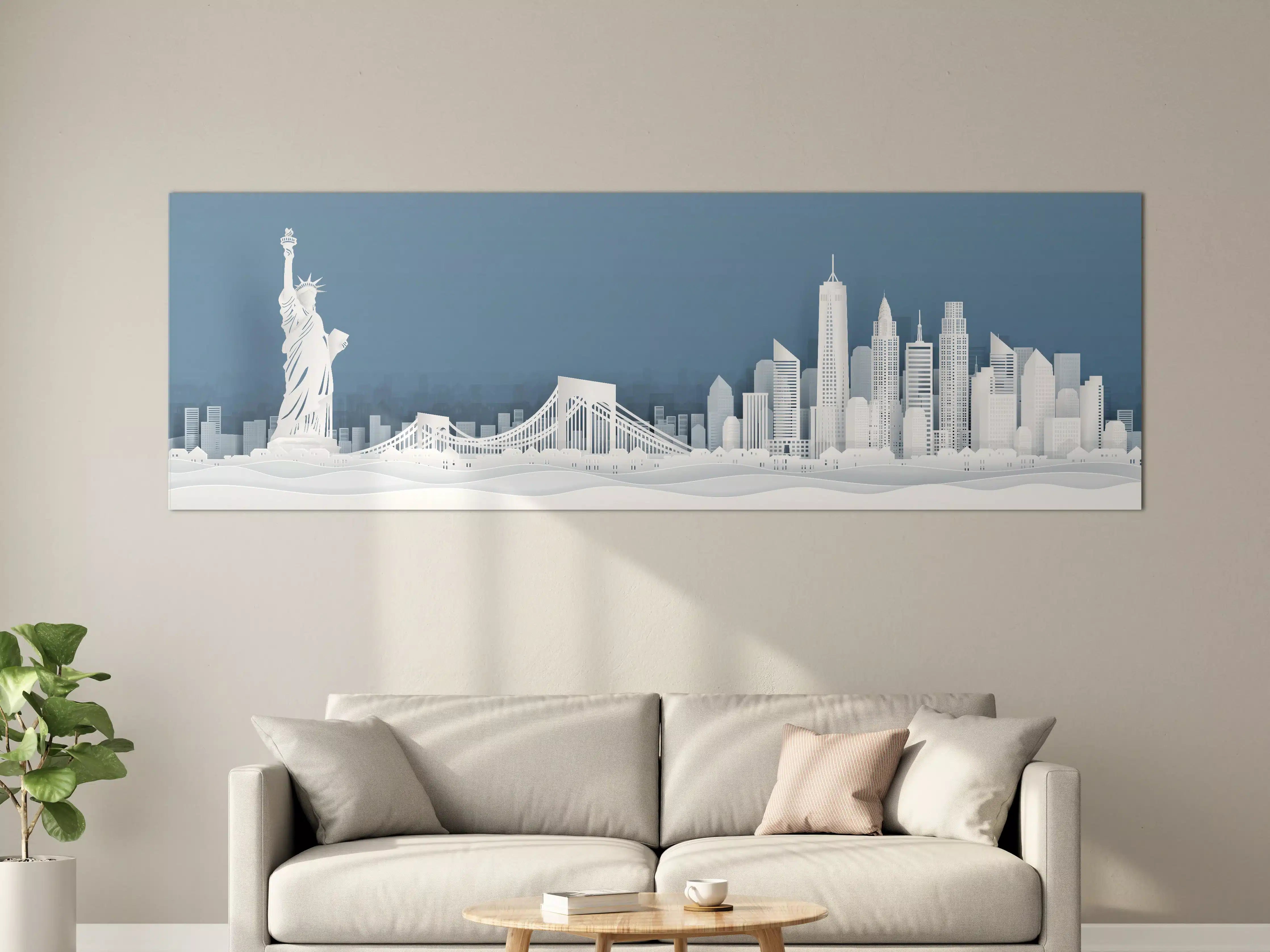 Große Wandbilder - NYC-Skyline Papercut Weiß