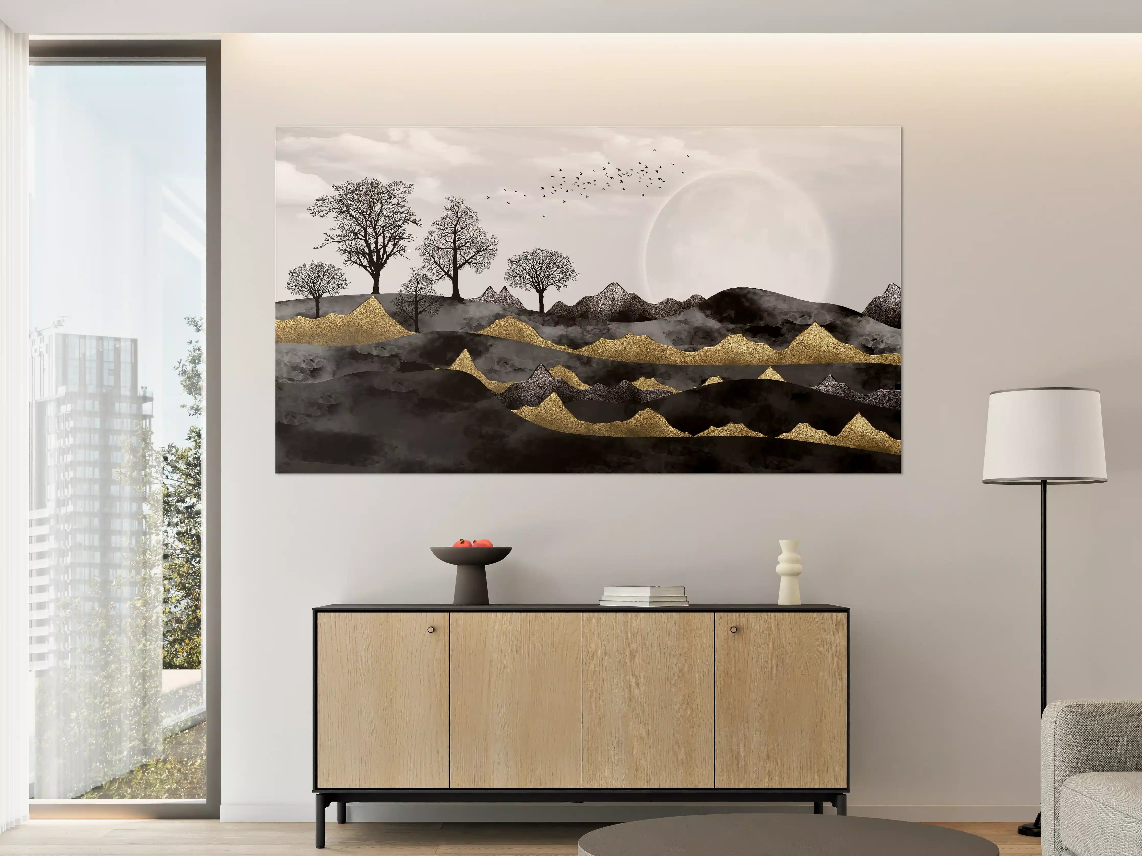 Große Wandbilder - Nächtliches Landschaftsdesign - Grafik