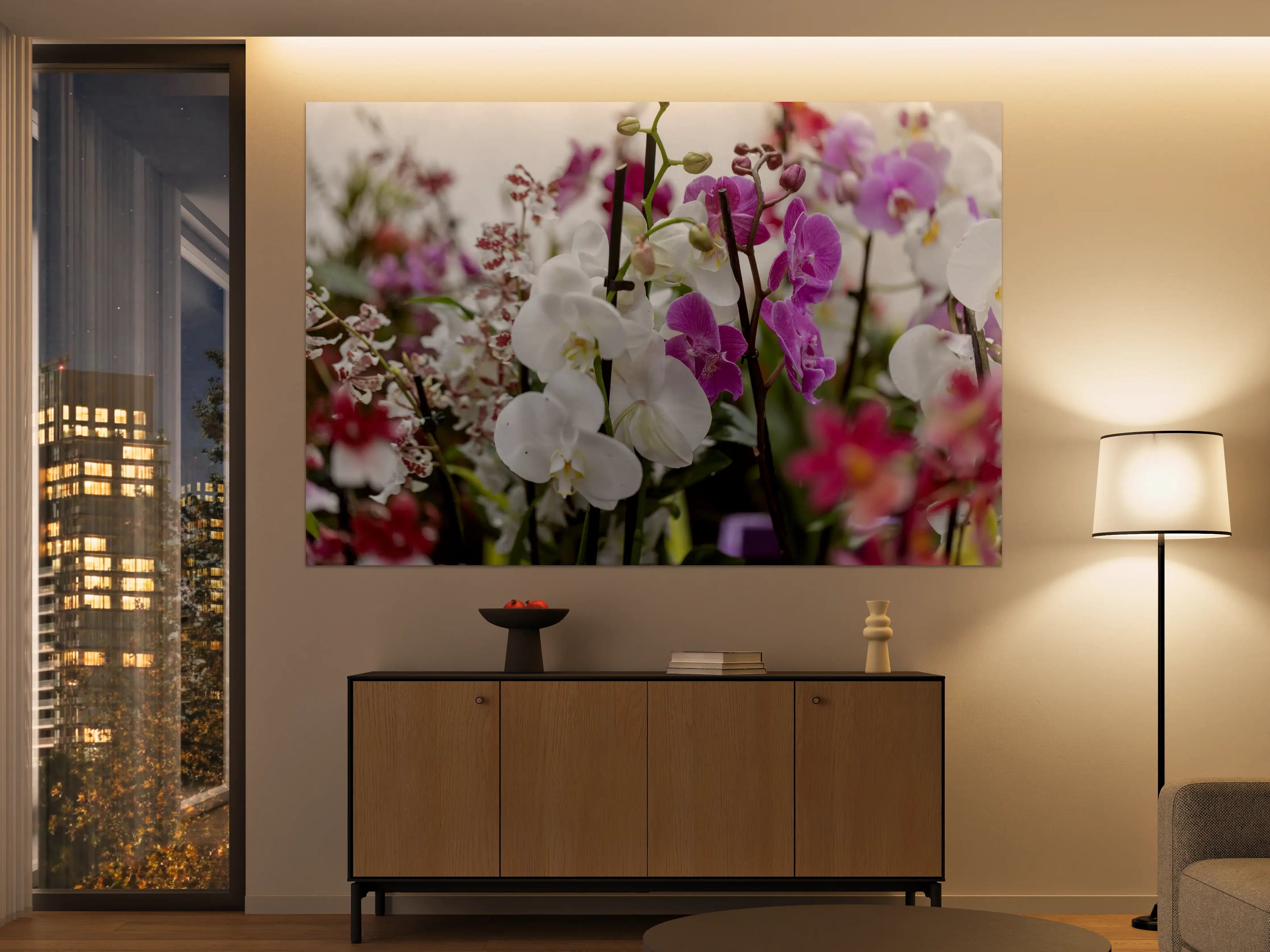Große Wandbilder - Nahaufnahme von bunten Orchideen