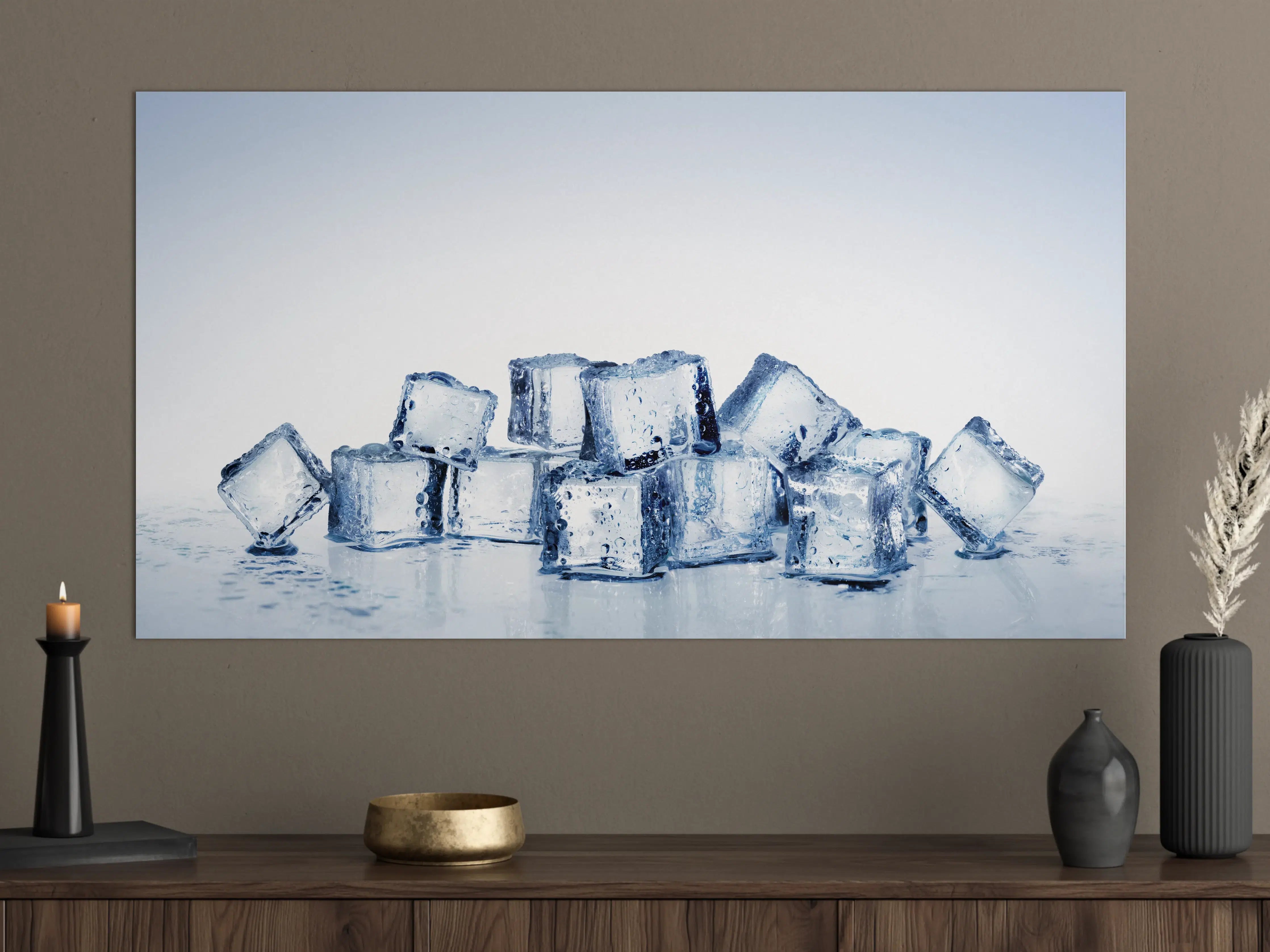 Große Wandbilder - Nahaufnahme von quadratische Eiswürfel