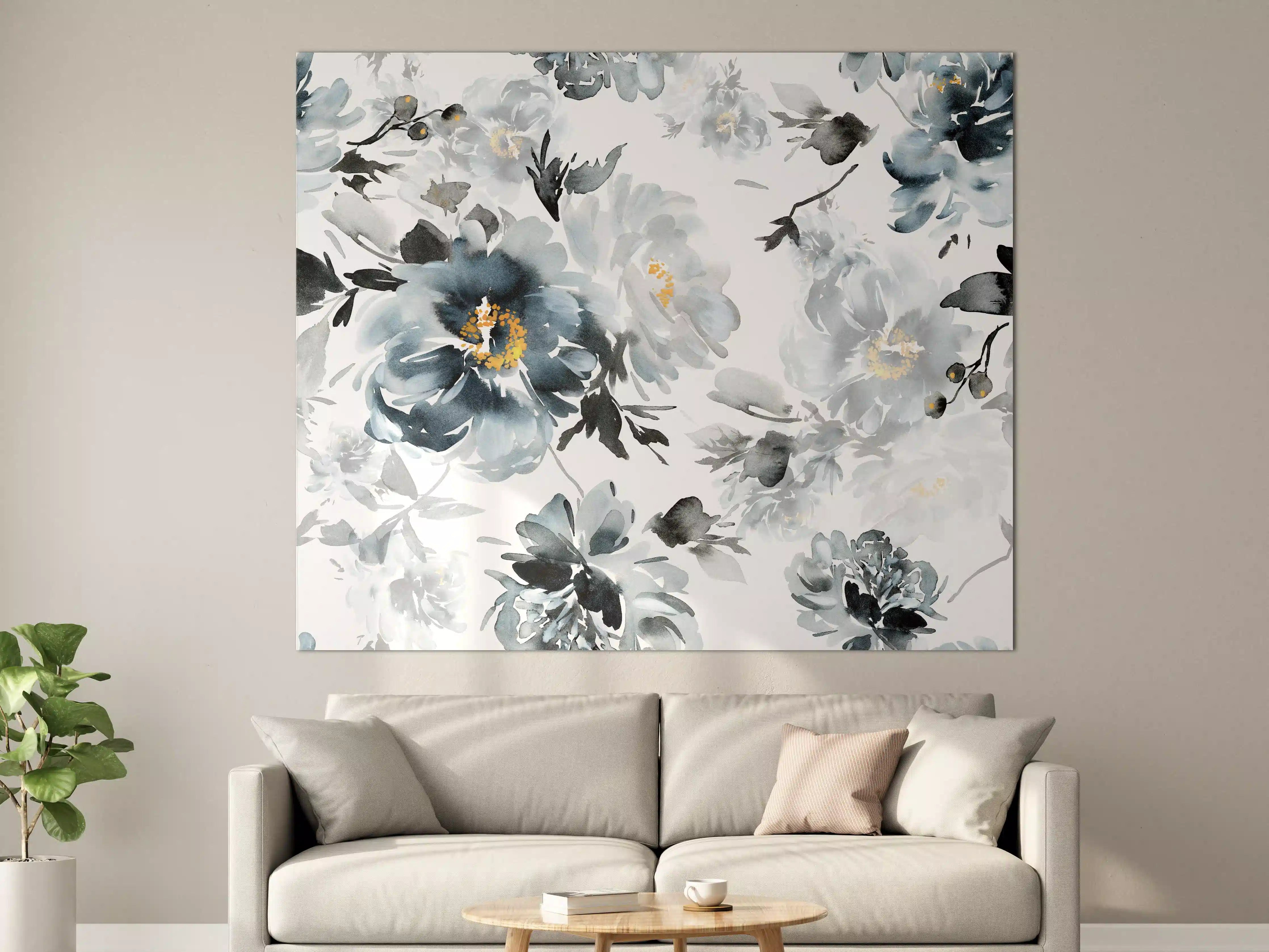 Große Wandbilder - Nahtlose Sommer Muster mit Aquarell Blumen