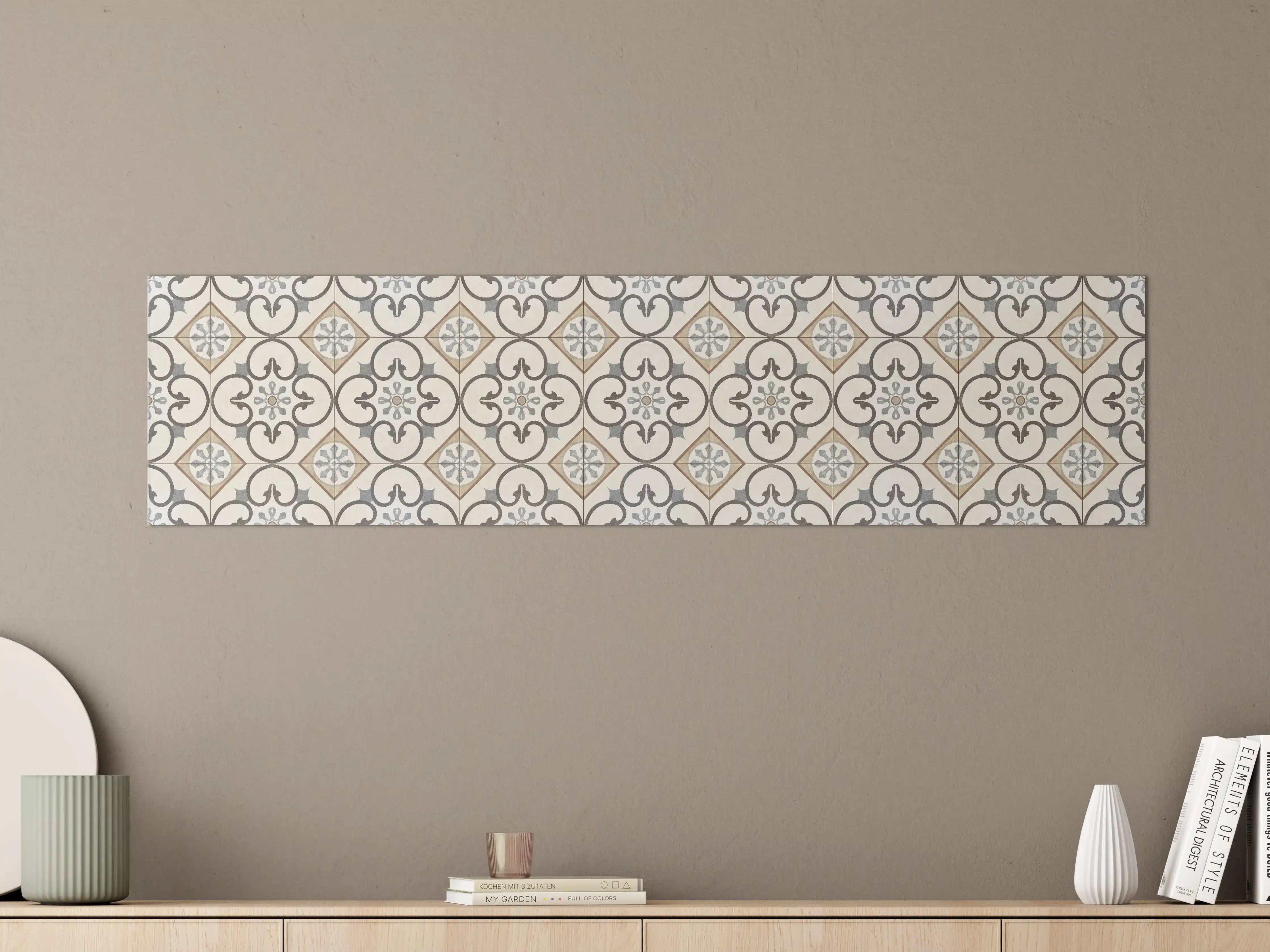 Große Wandbilder - Nahtlose beige graue Fliesen