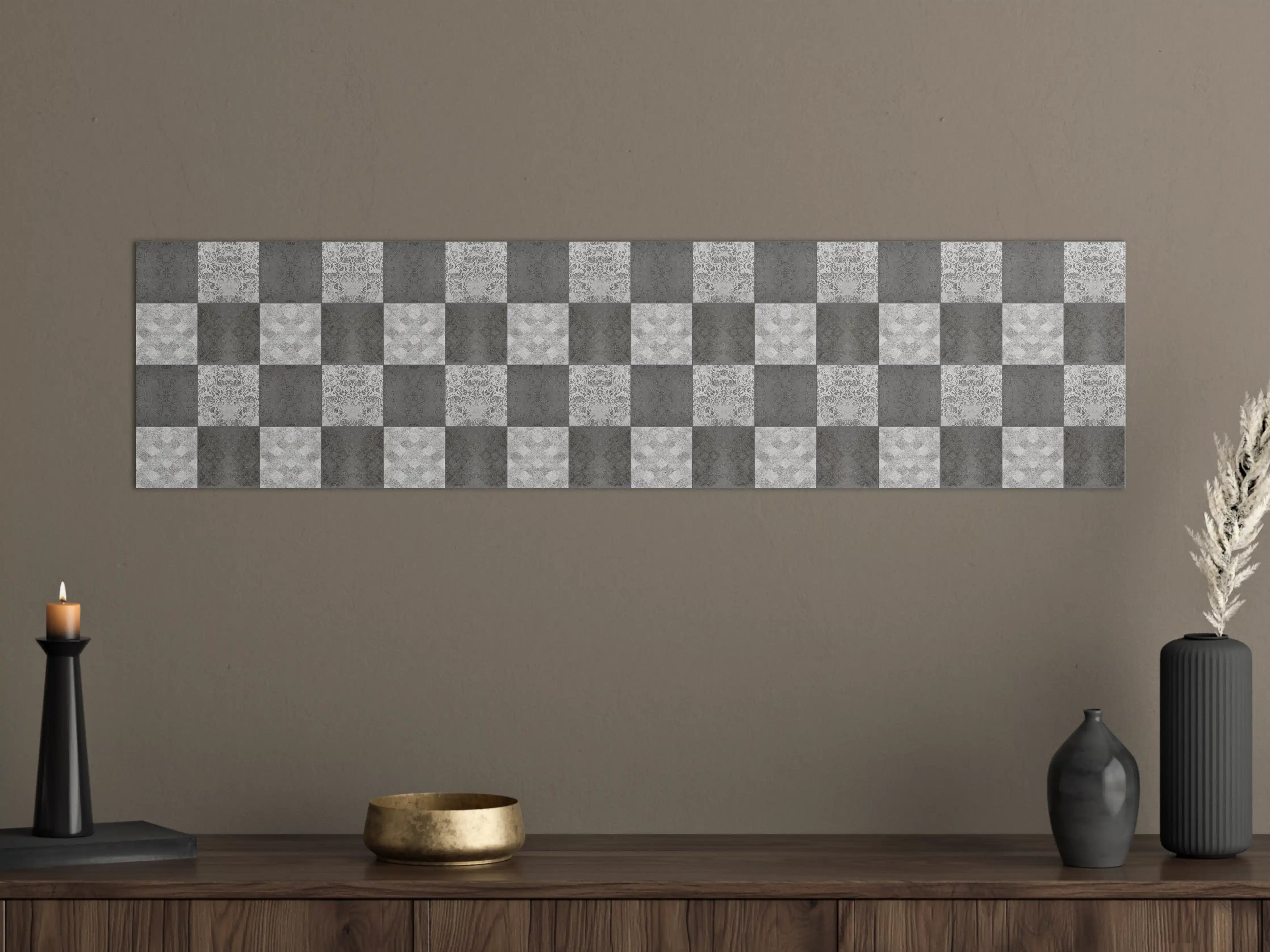 Große Wandbilder - Nahtlose dunkle Vintage Fliesen