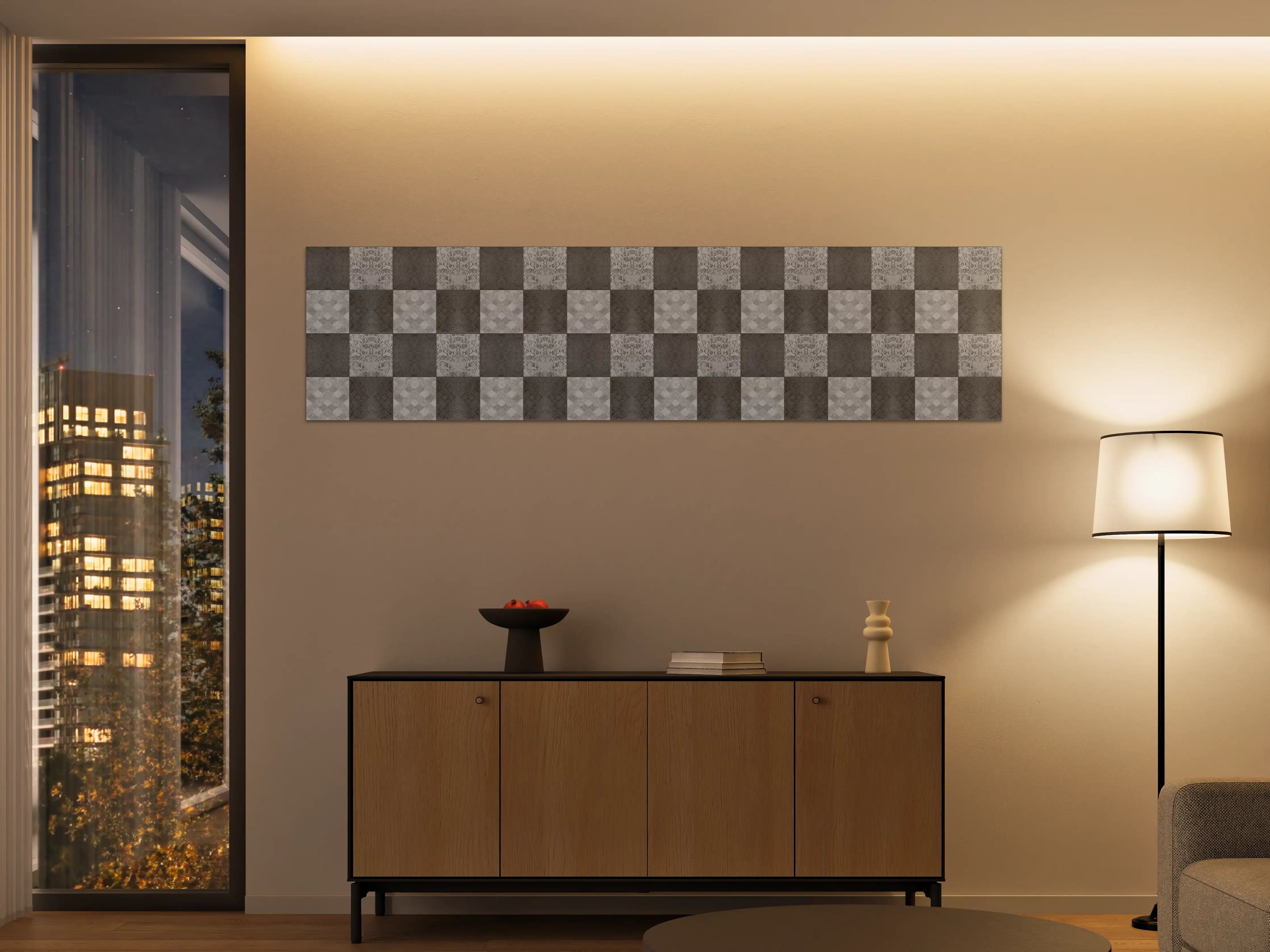 Große Wandbilder - Nahtlose dunkle Vintage Fliesen