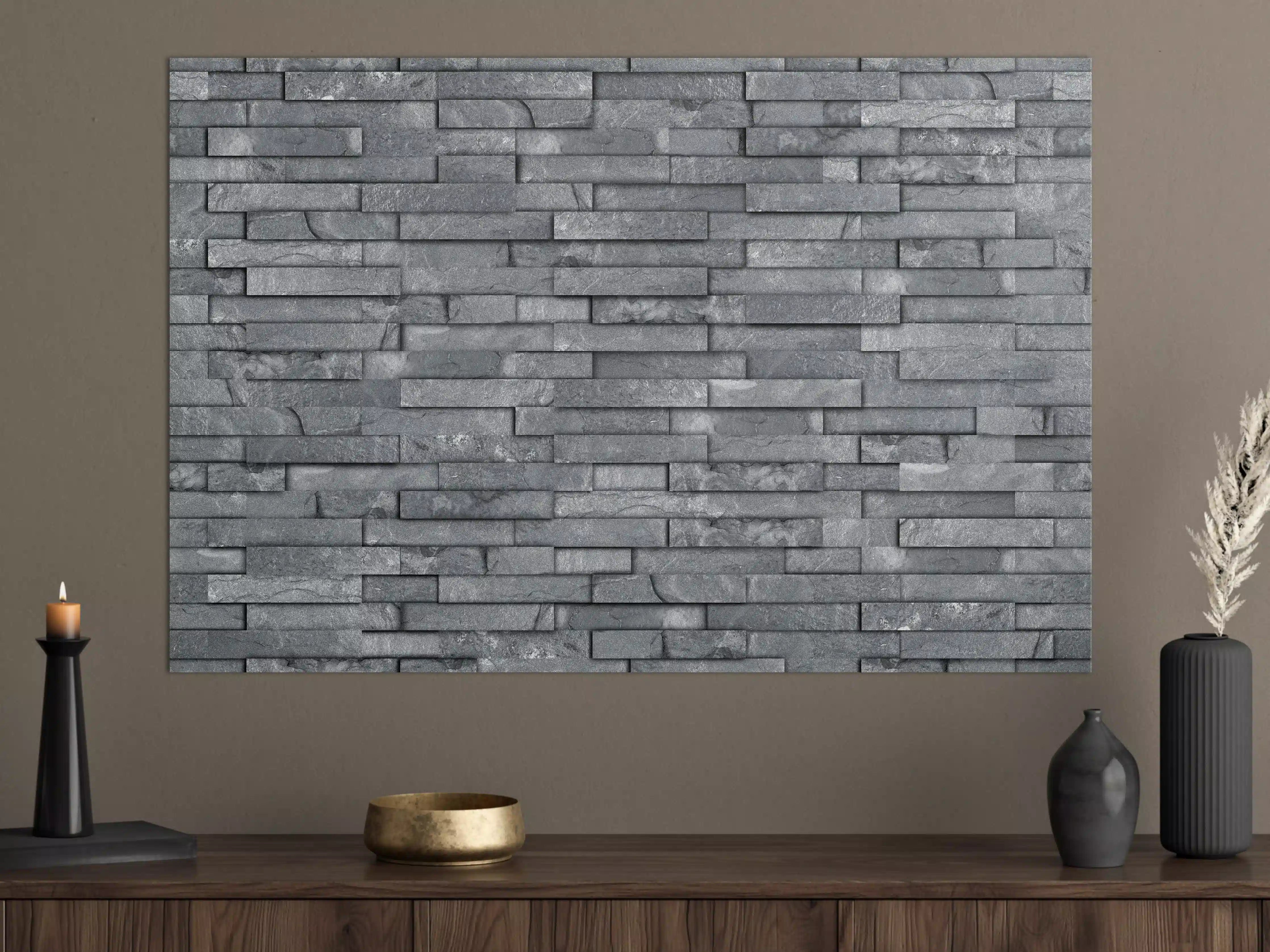 Große Wandbilder - Nahtlose graue Schiefersteinwand Textur