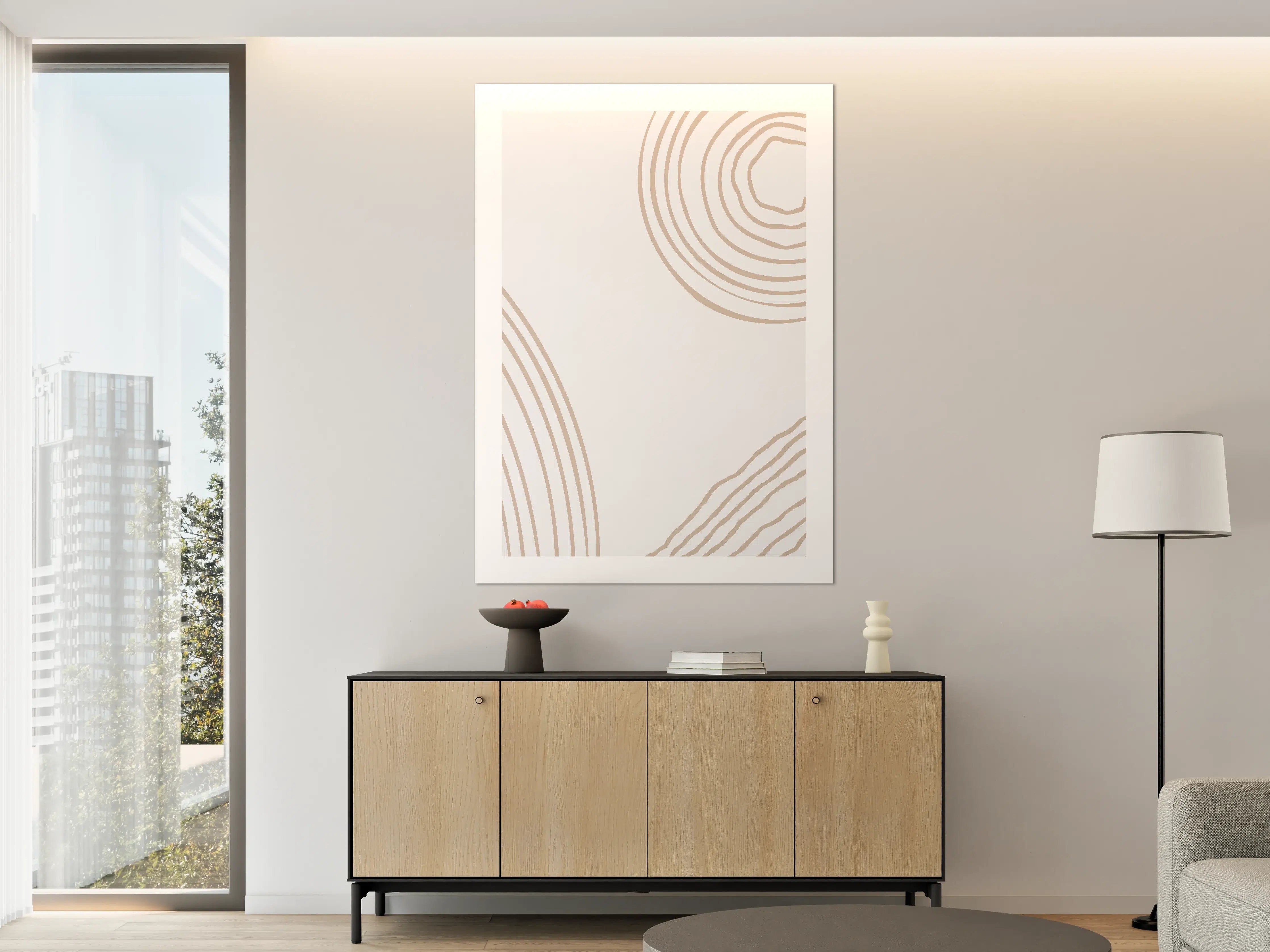 Große Wandbilder - Natürliche Holzstruktur in Beige
