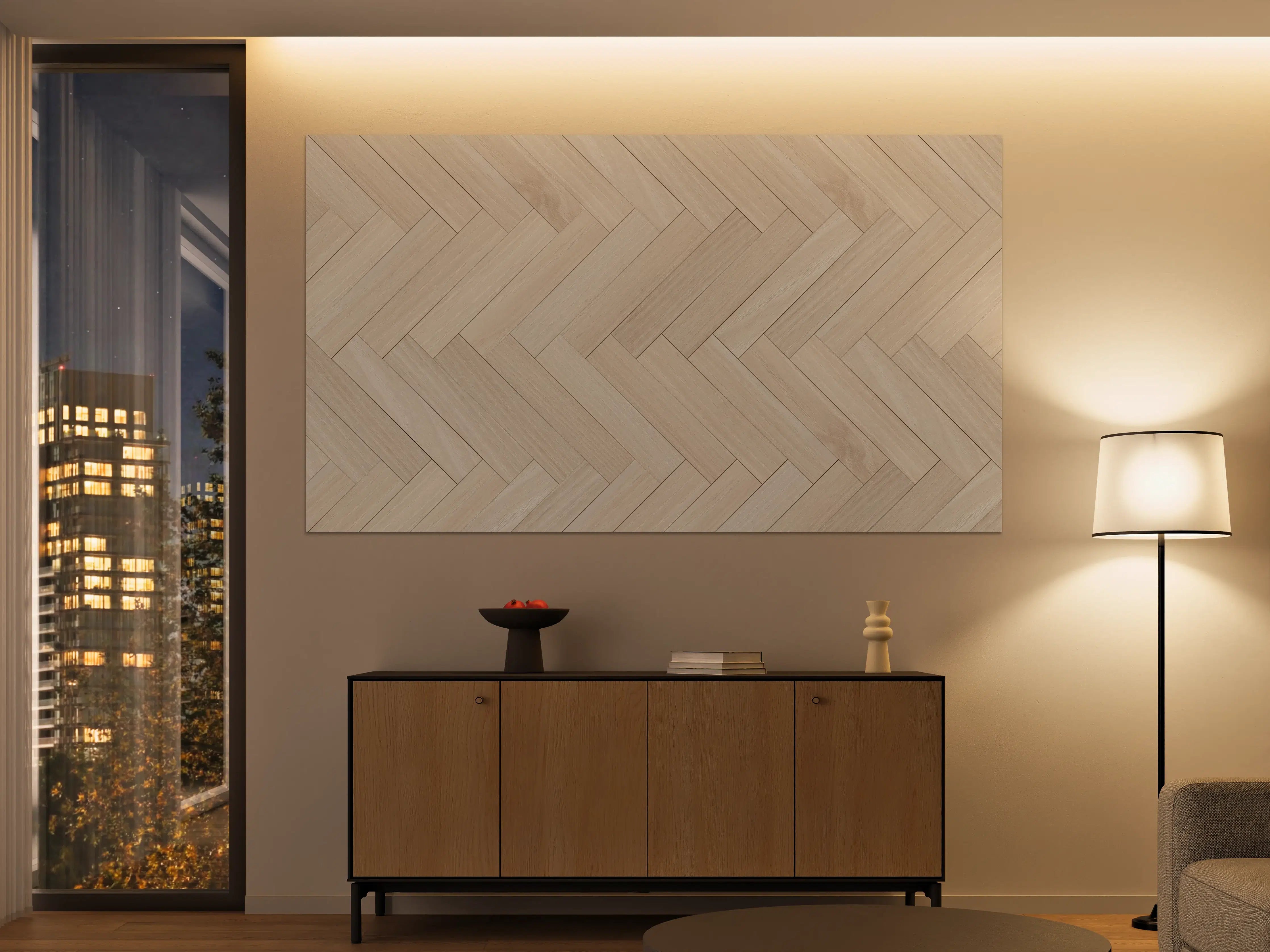 Große Wandbilder - Natürliche Holztextur - Beige