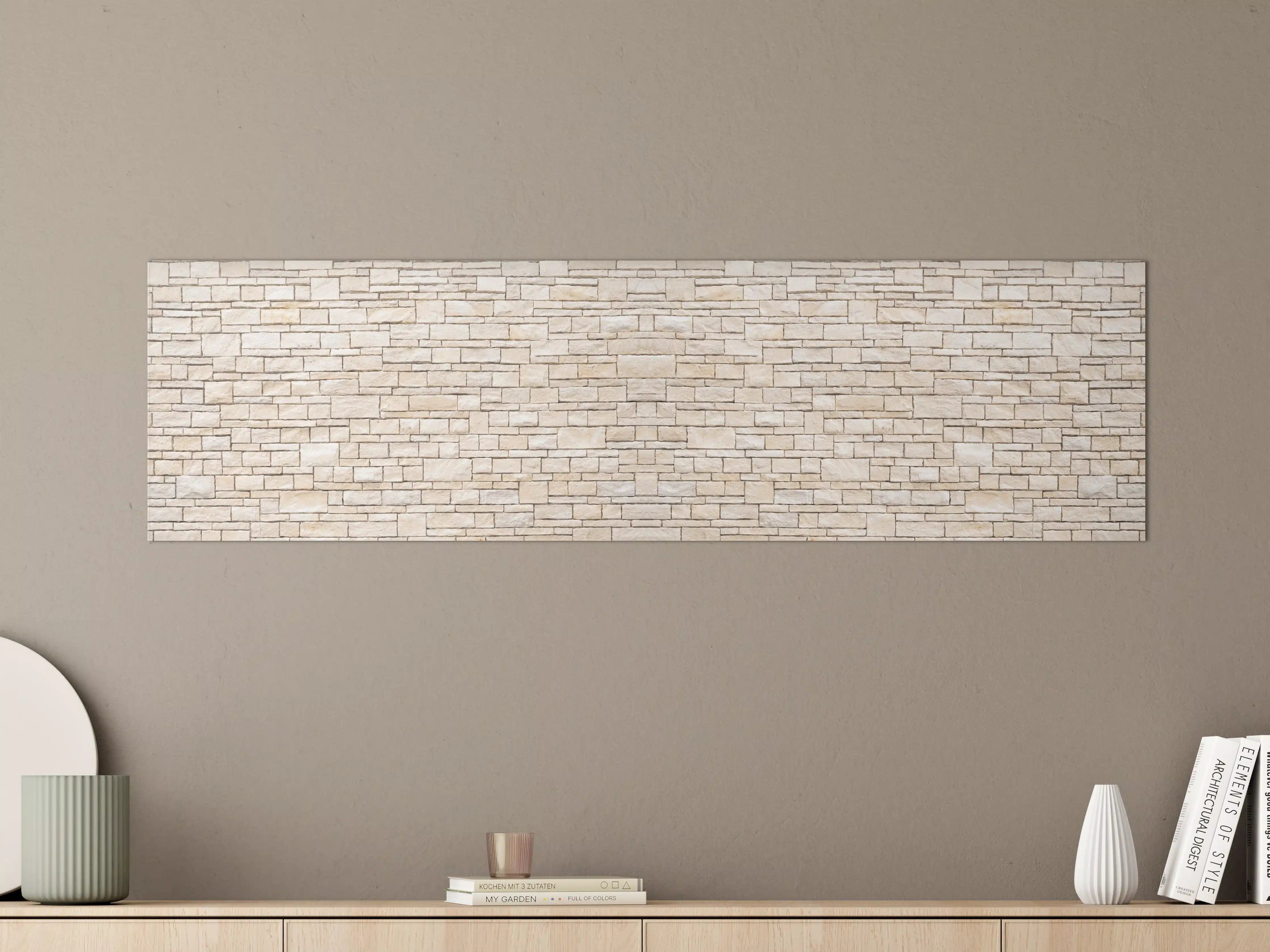 Große Wandbilder - Natürliche beige Ziegelwand