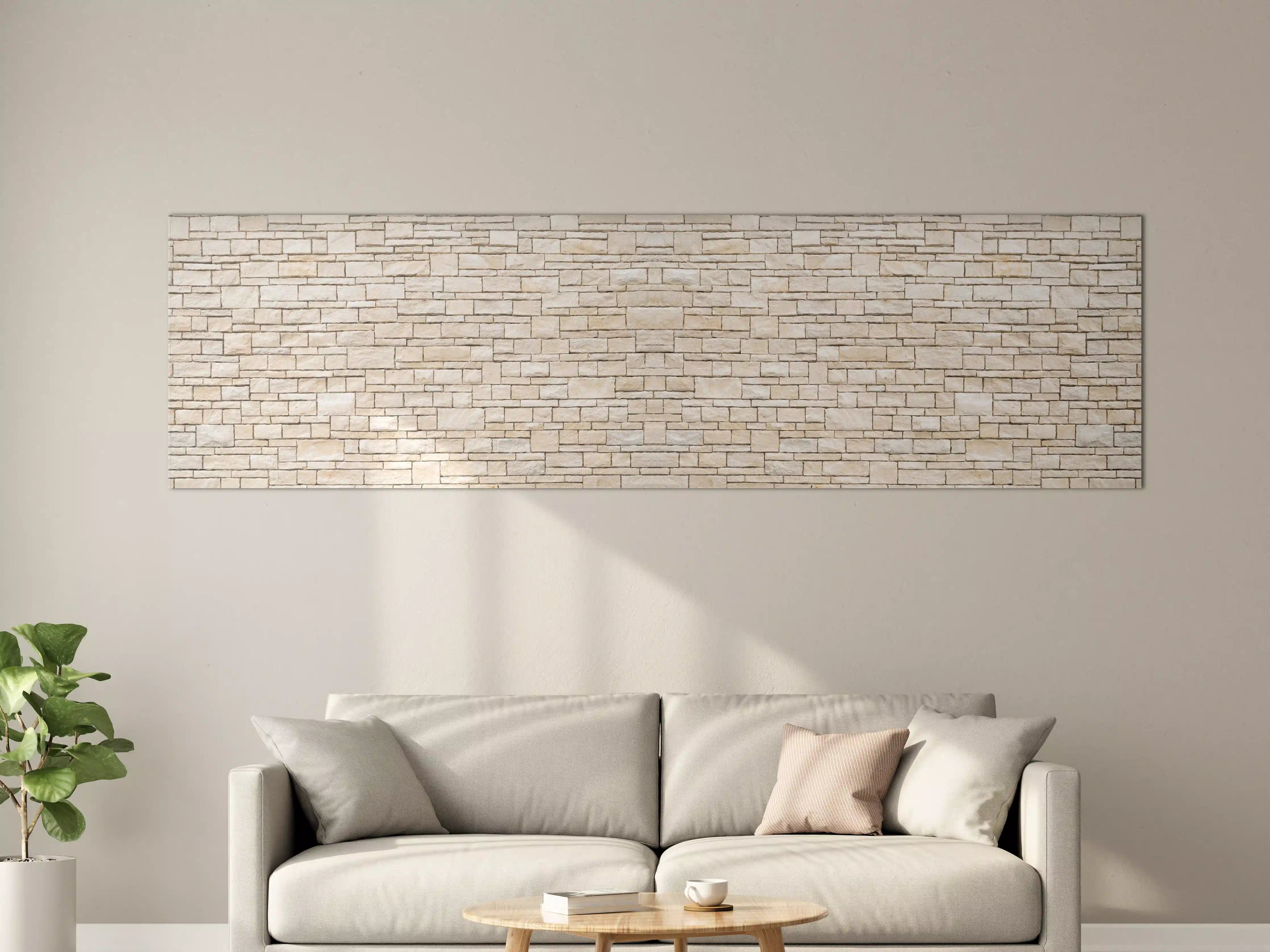 Große Wandbilder - Natürliche beige Ziegelwand