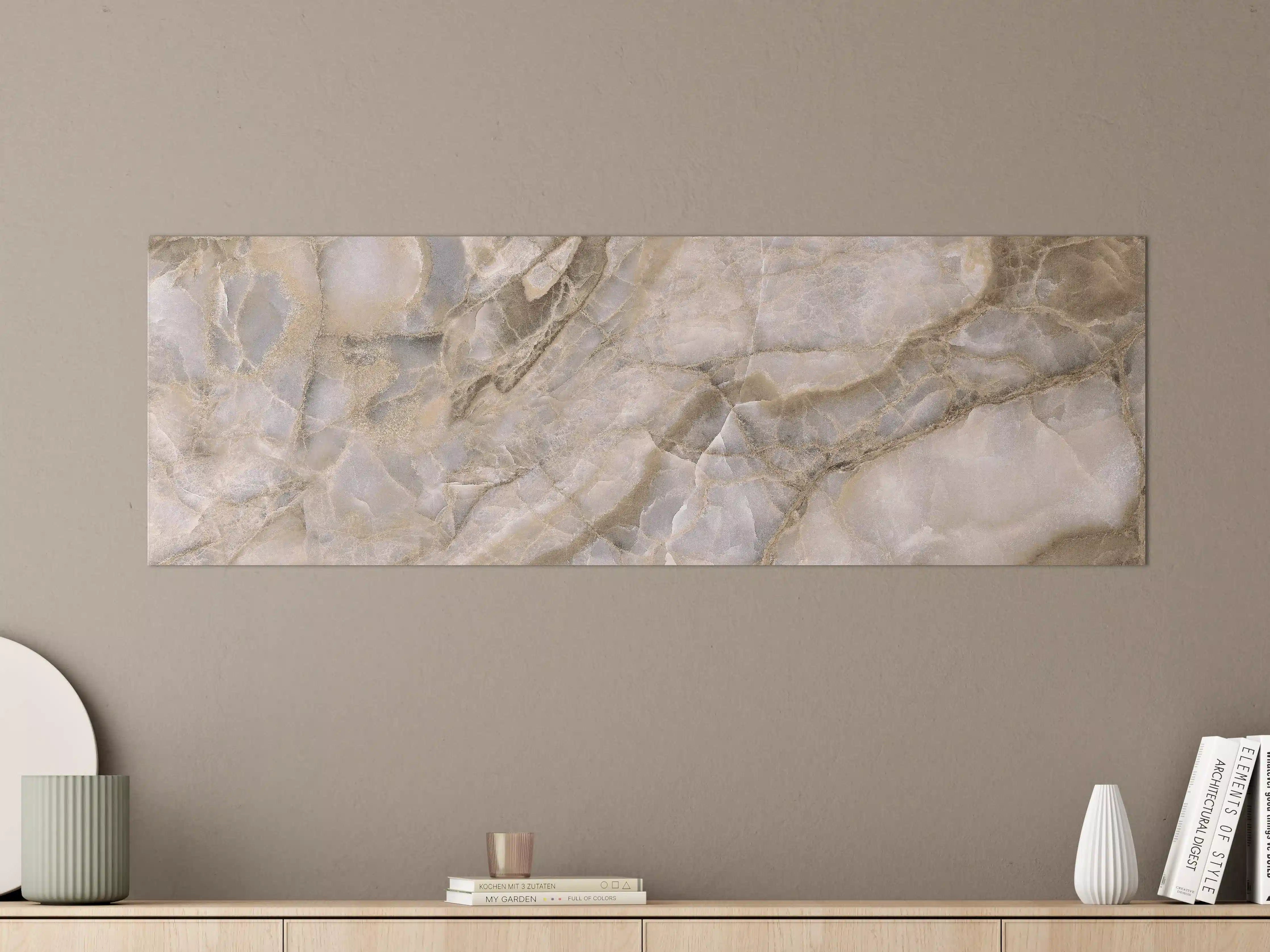 Große Wandbilder - Natürliche graue Onyx Oberfläche