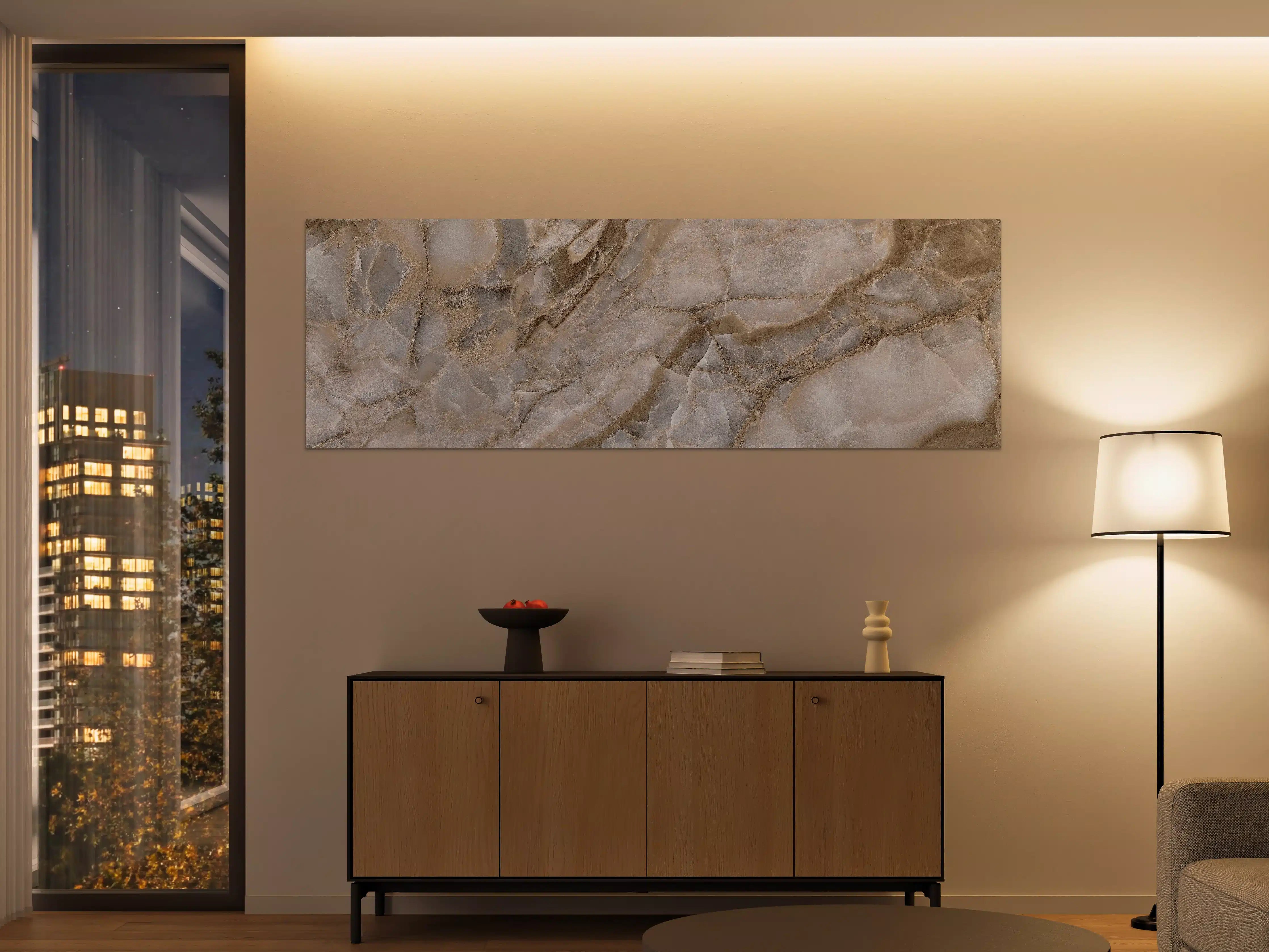 Große Wandbilder - Natürliche graue Onyx Oberfläche