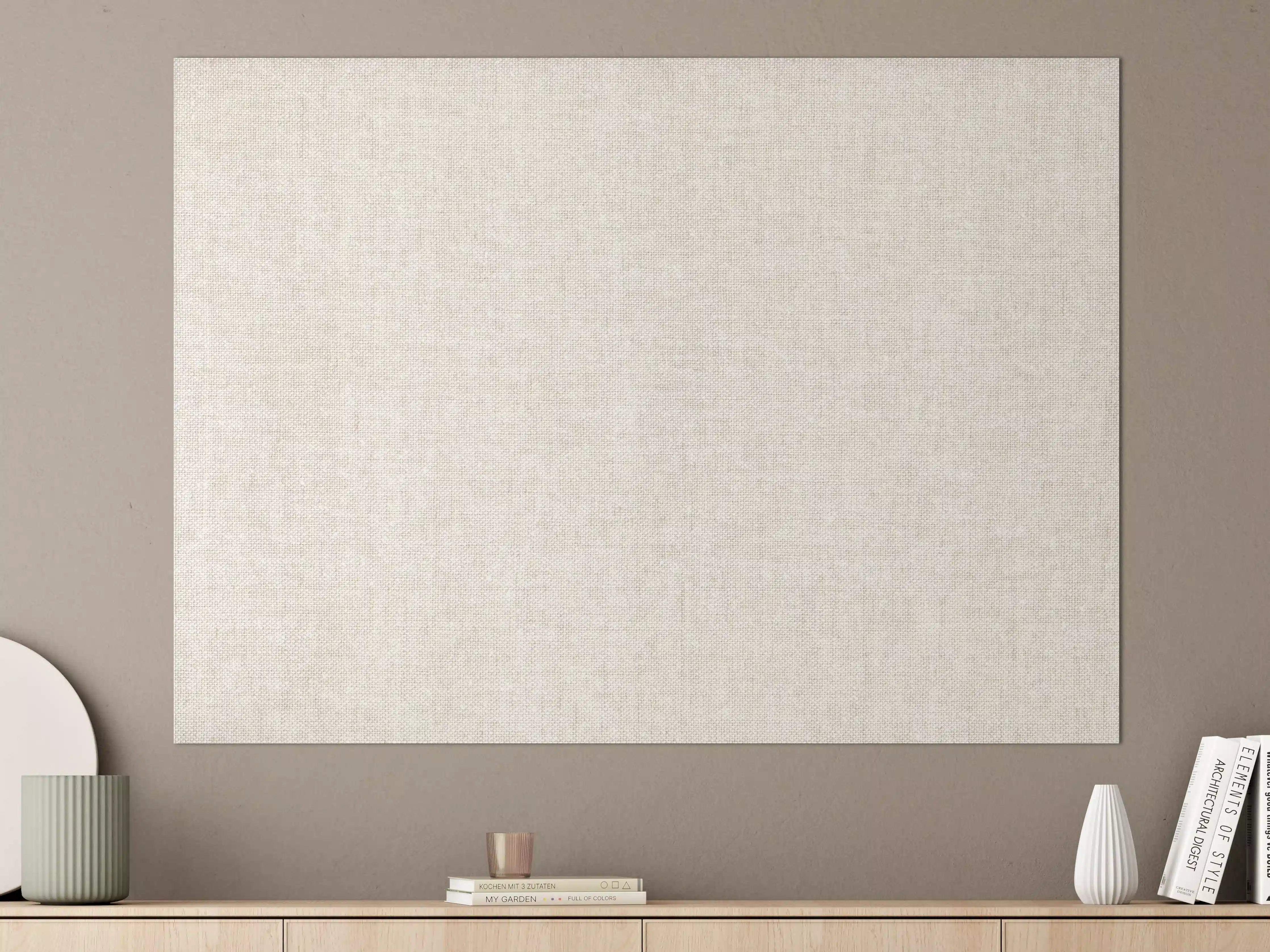 Große Wandbilder - Naturbelassene Stofftextur in Grau-Beige