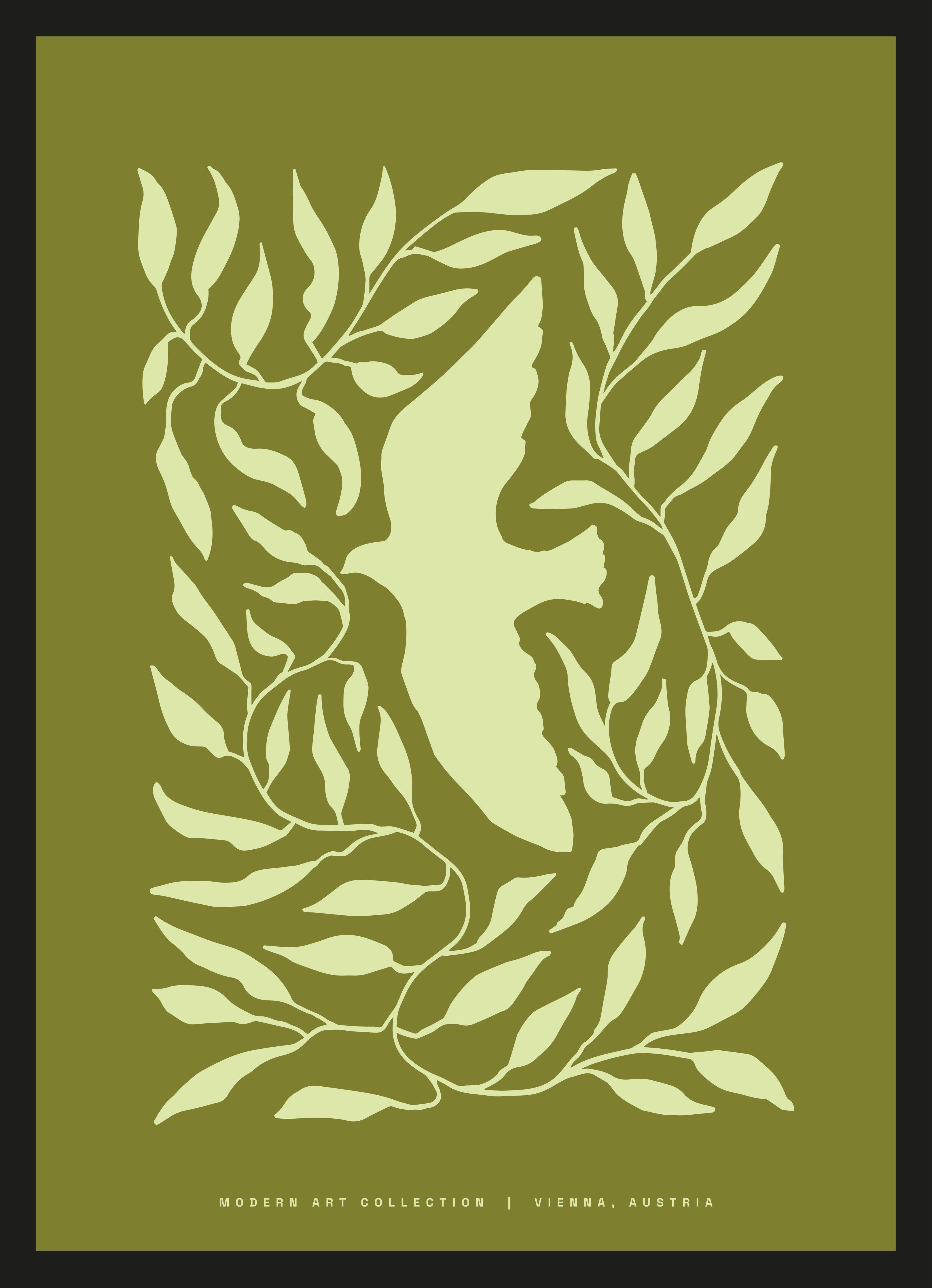 Große Wandbilder-Naturporträt mit stilisiertem Gesicht