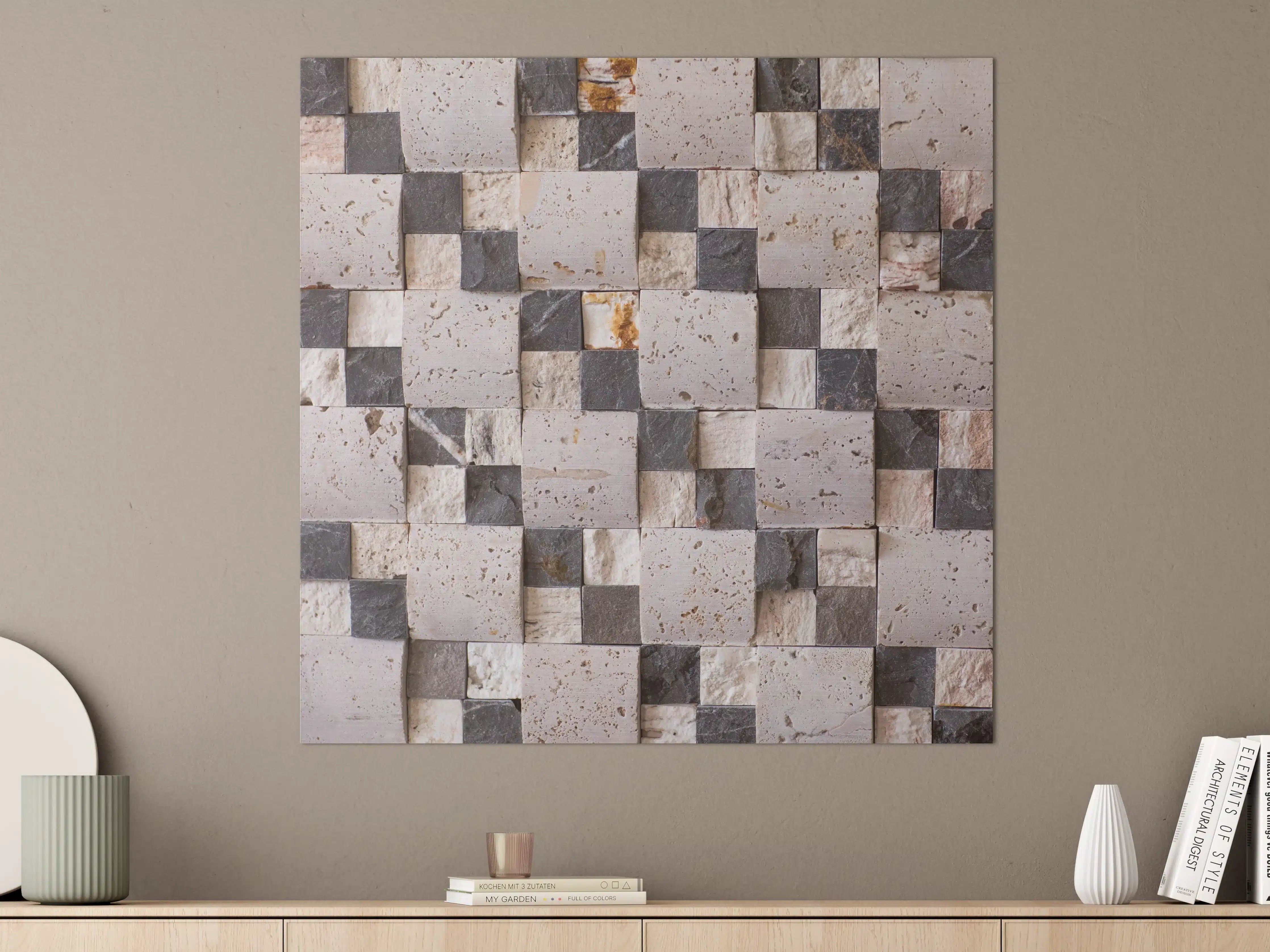 Große Wandbilder - Natursteinmuster mit kreativer Textur