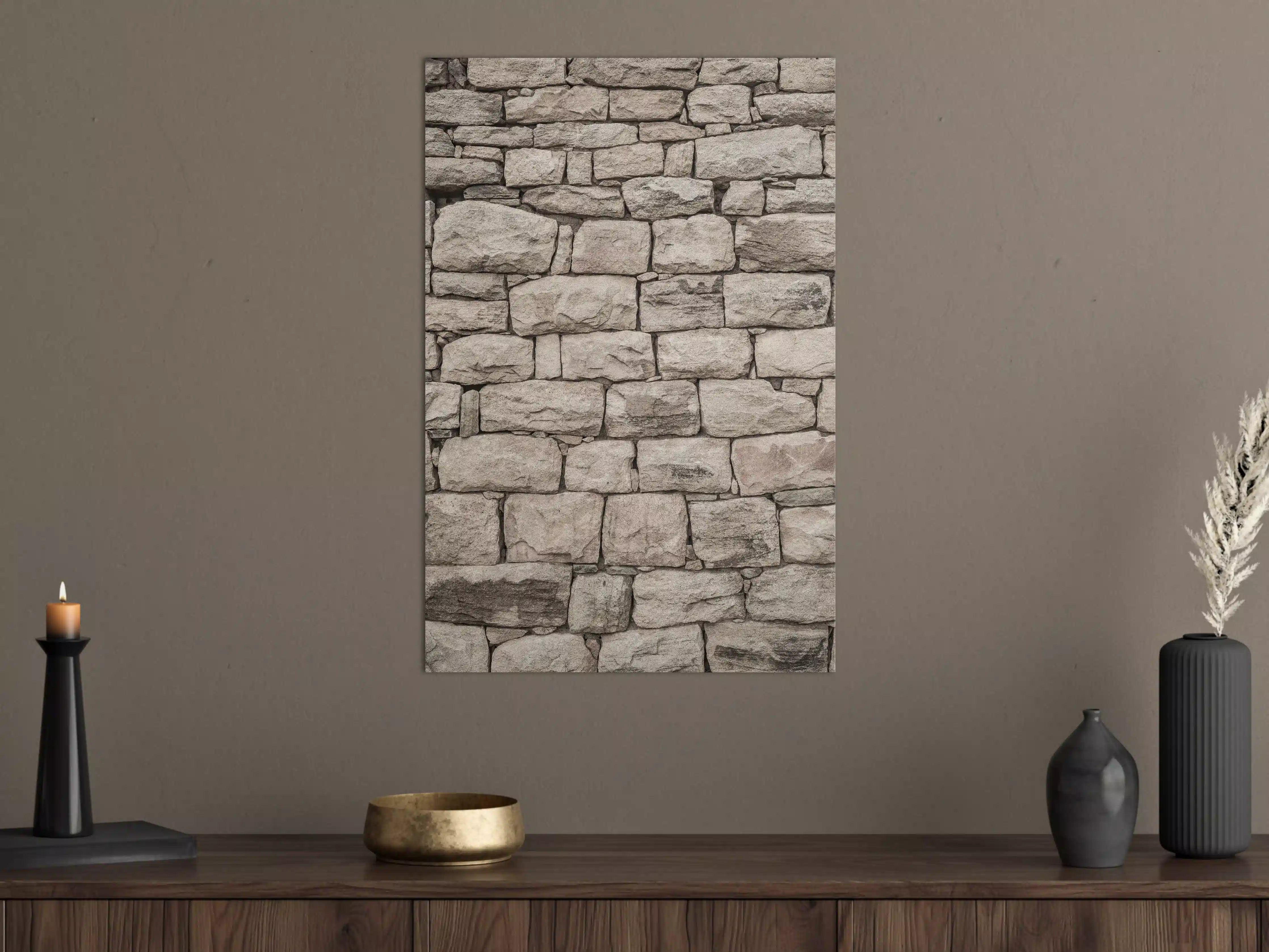 Große Wandbilder - Natursteinwand in Grau