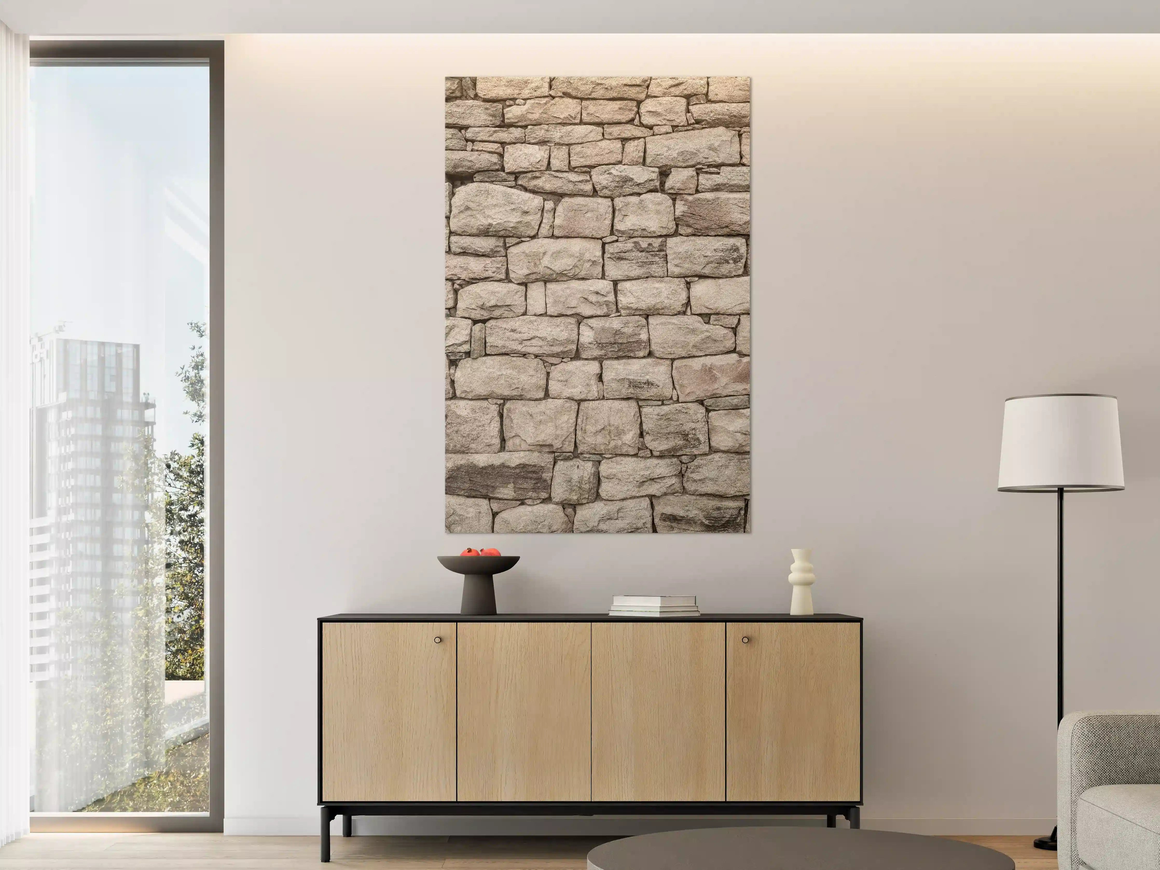 Große Wandbilder - Natursteinwand in Grau