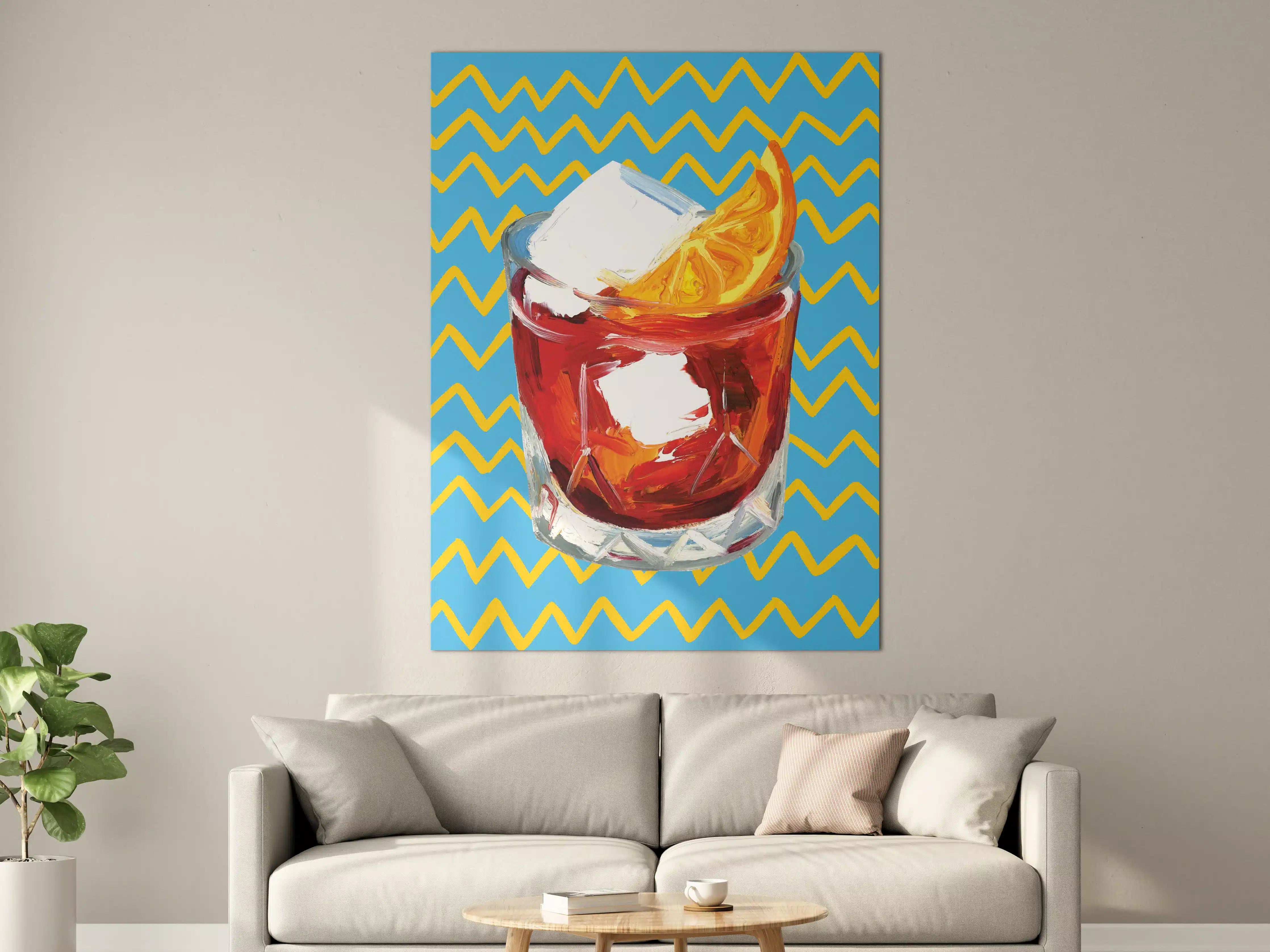 Große Wandbilder - Negroni Cocktail - Acryl Gemälde
