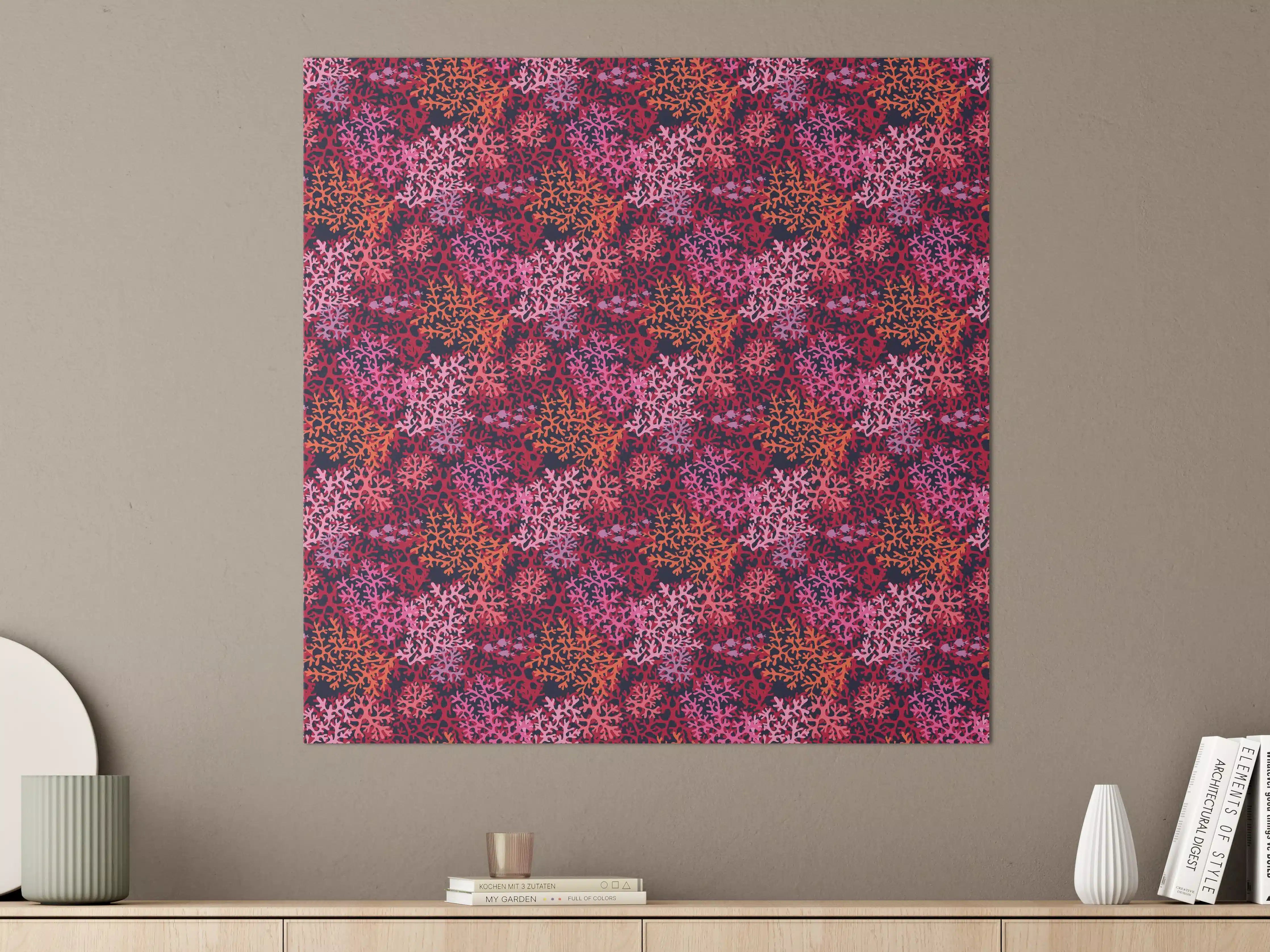 Große Wandbilder - Neon-Korallen Pink Muster