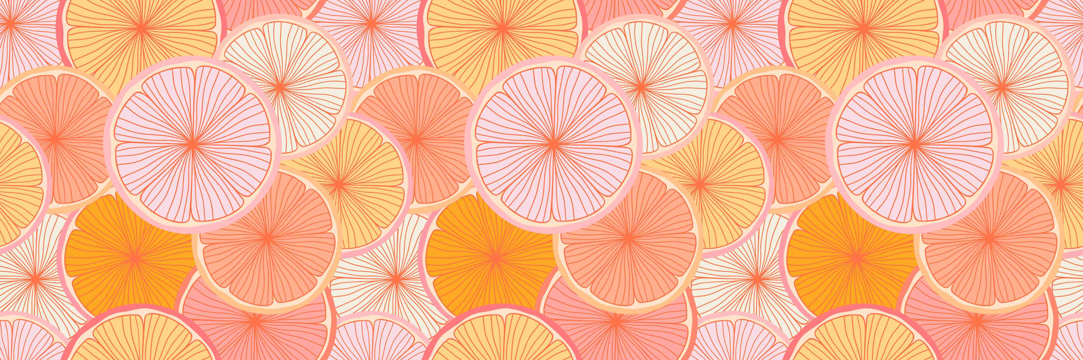 Große Wandbilder-Neon-Orange Zitrus-Muster