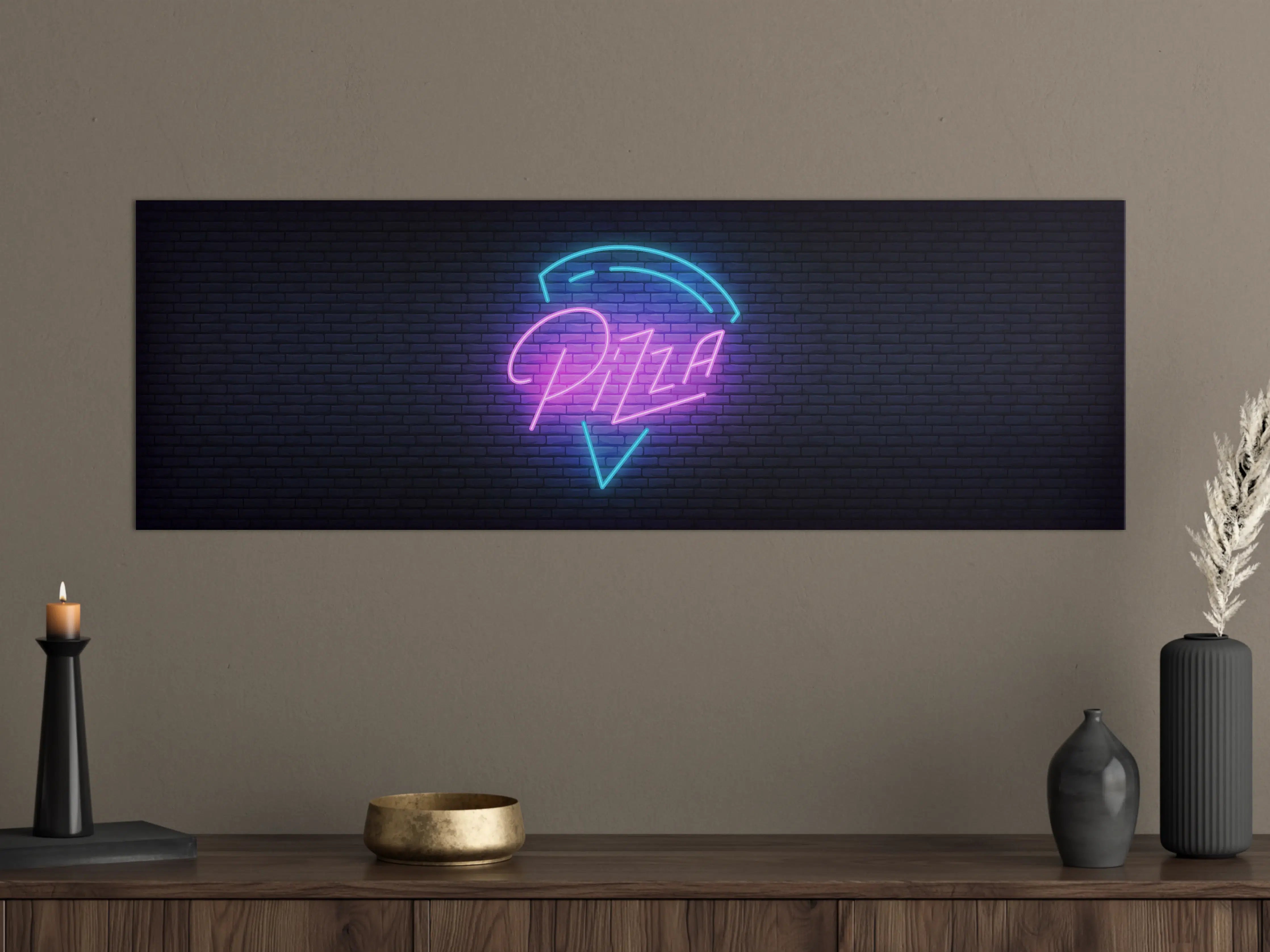 Große Wandbilder - Neon Pizza Schild