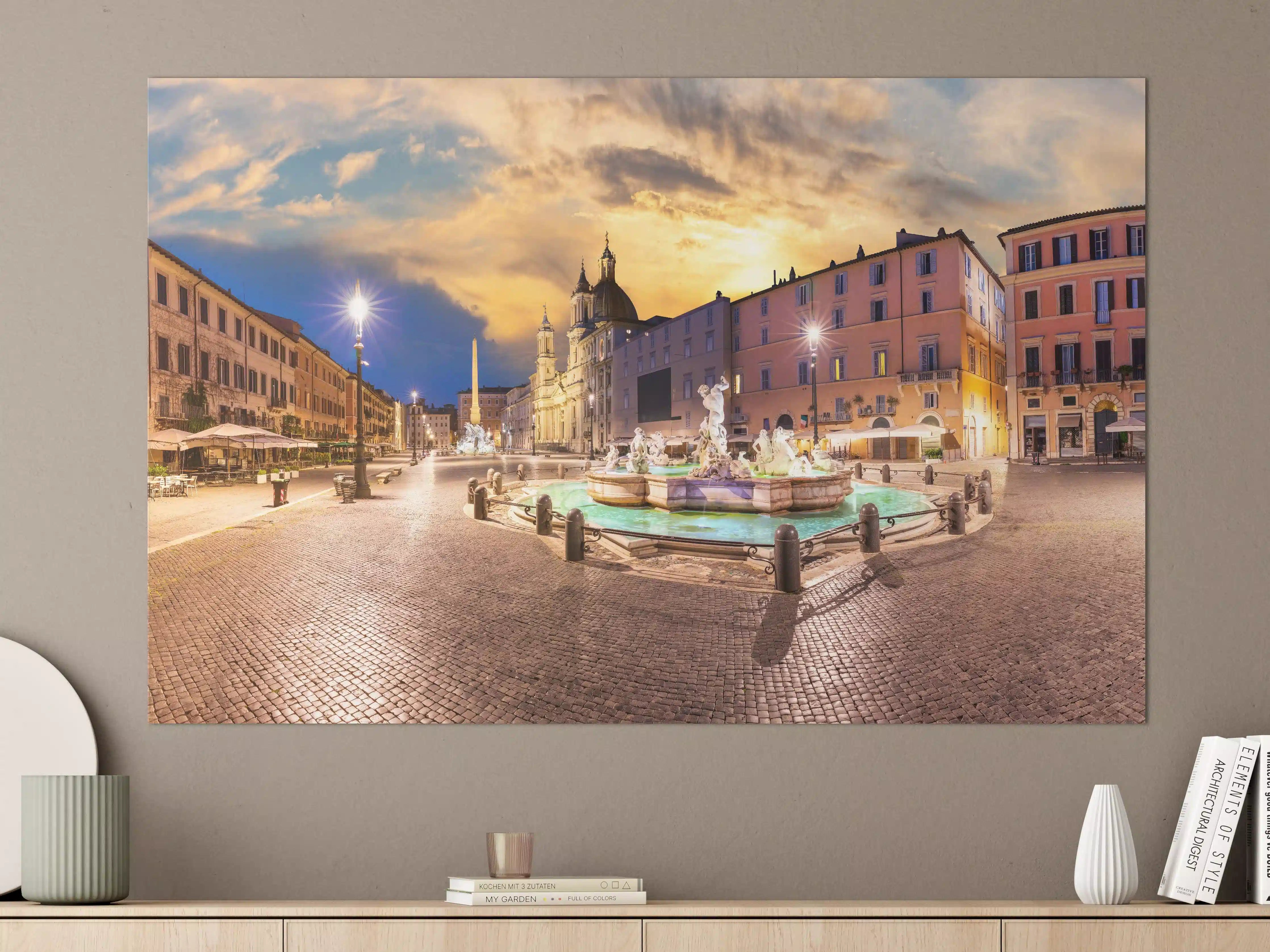Große Wandbilder - Neptunbrunnen auf der Piazza Navona