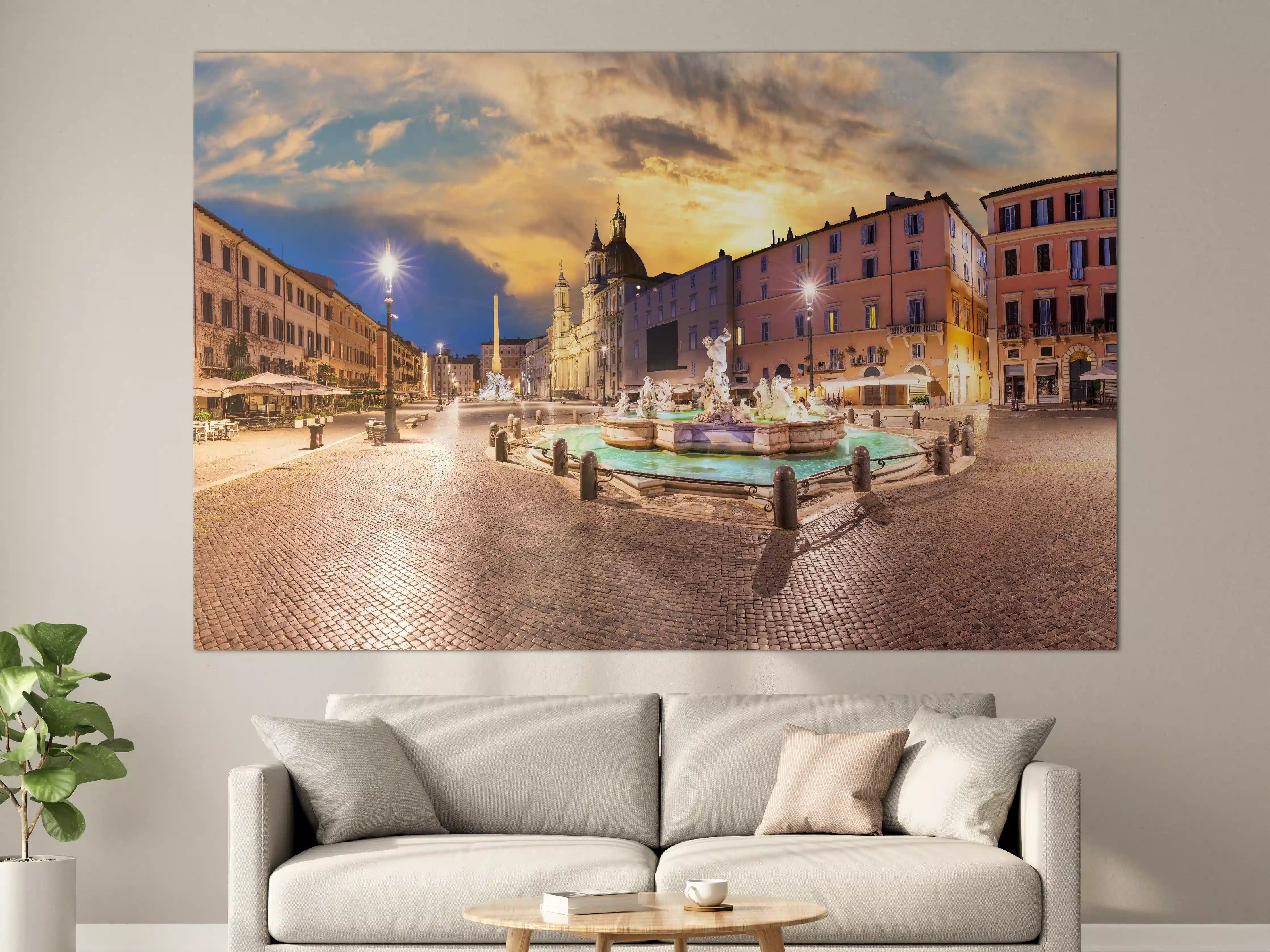 Große Wandbilder - Neptunbrunnen auf der Piazza Navona
