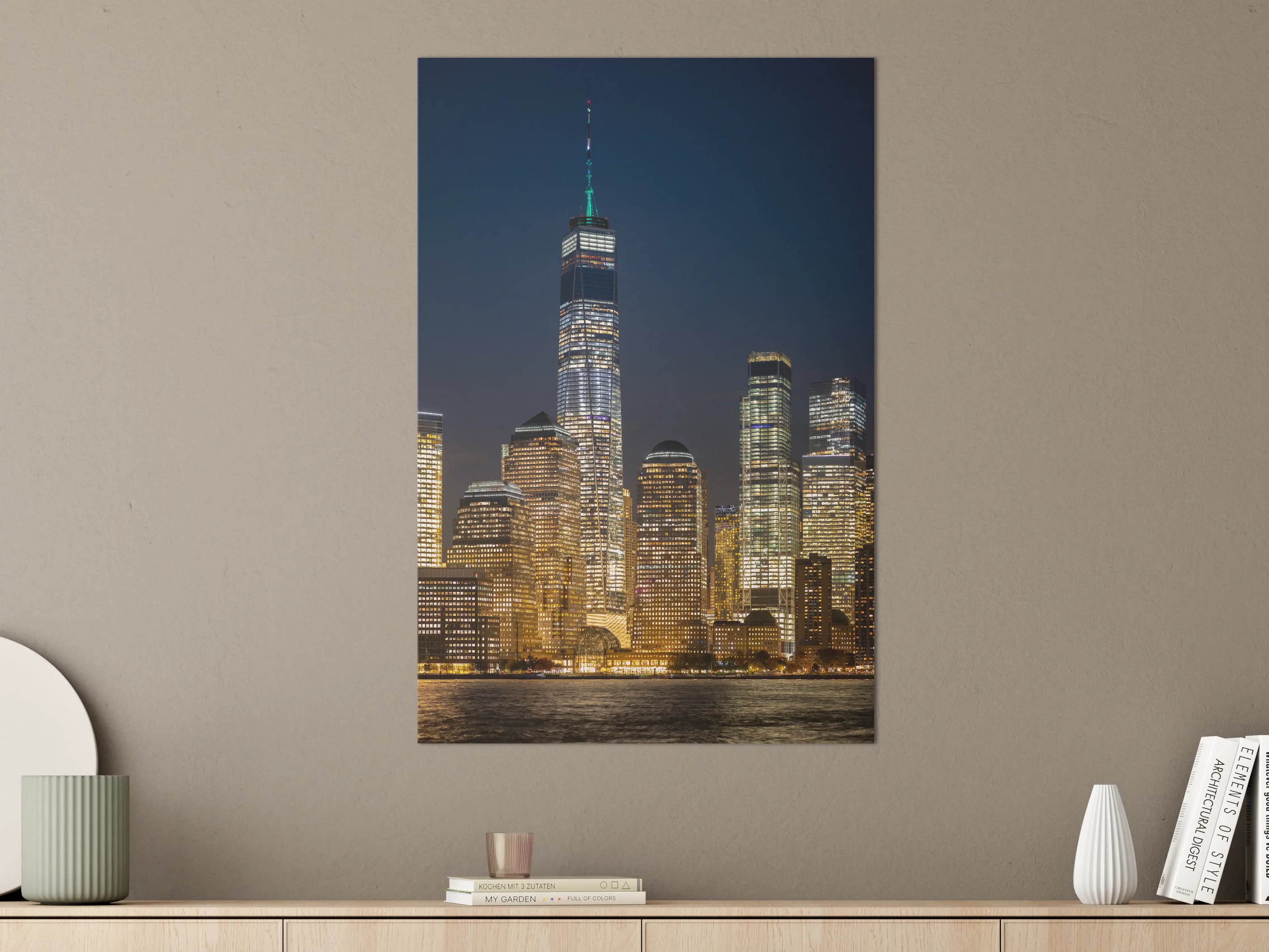 Große Wandbilder - Neues Weltstadt-Skyline bei Nacht