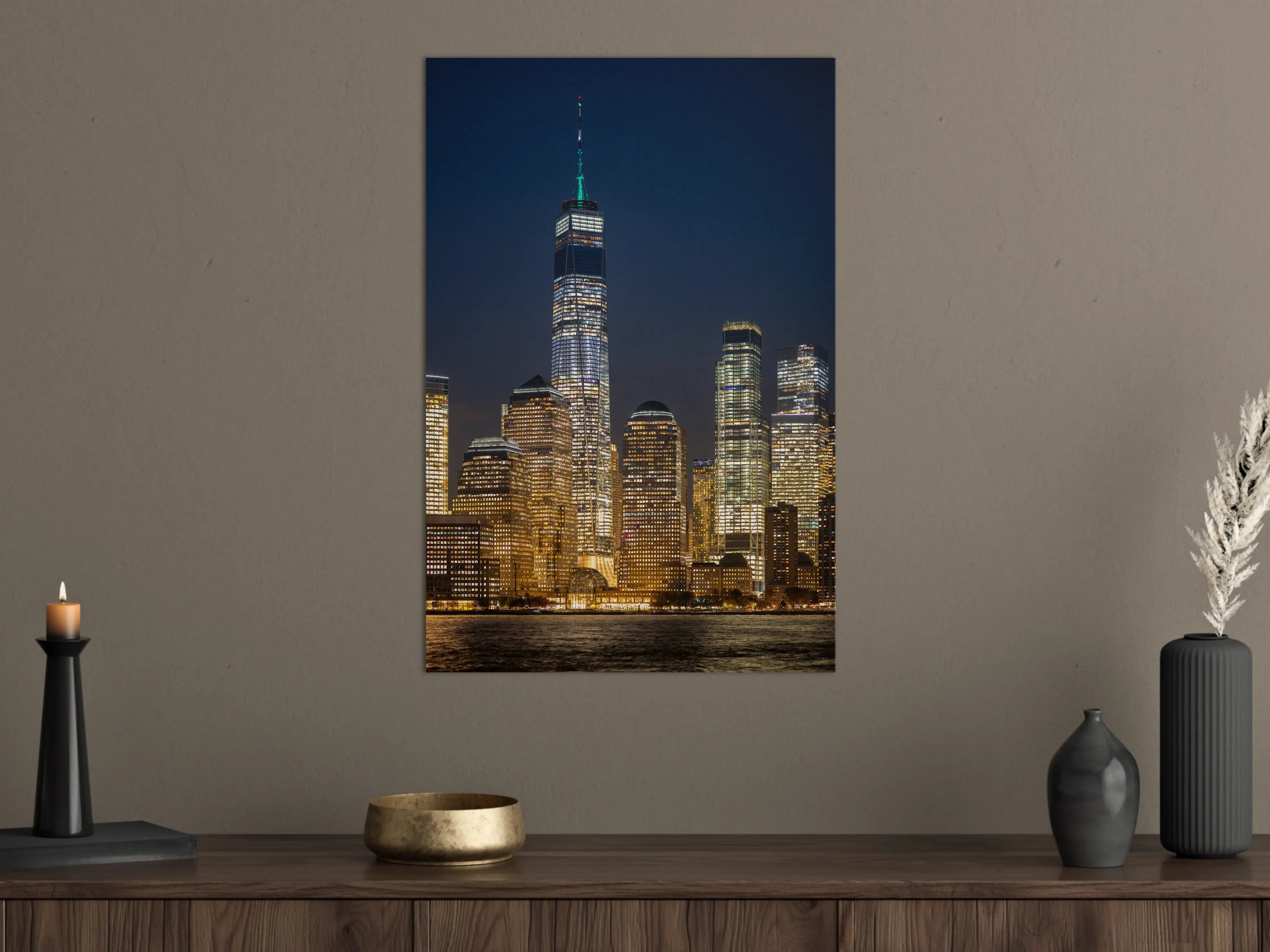 Große Wandbilder - Neues Weltstadt-Skyline bei Nacht