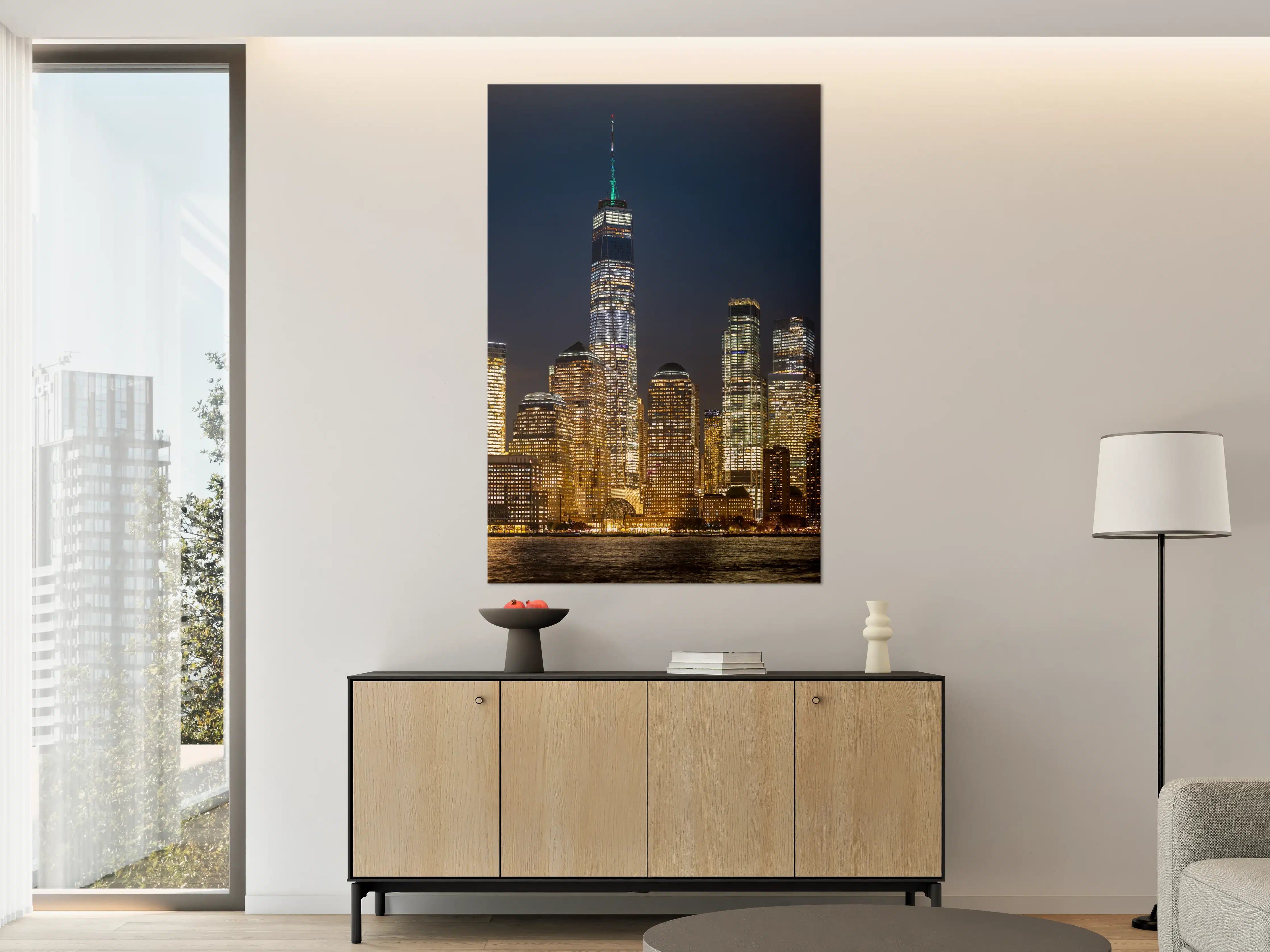 Große Wandbilder - Neues Weltstadt-Skyline bei Nacht