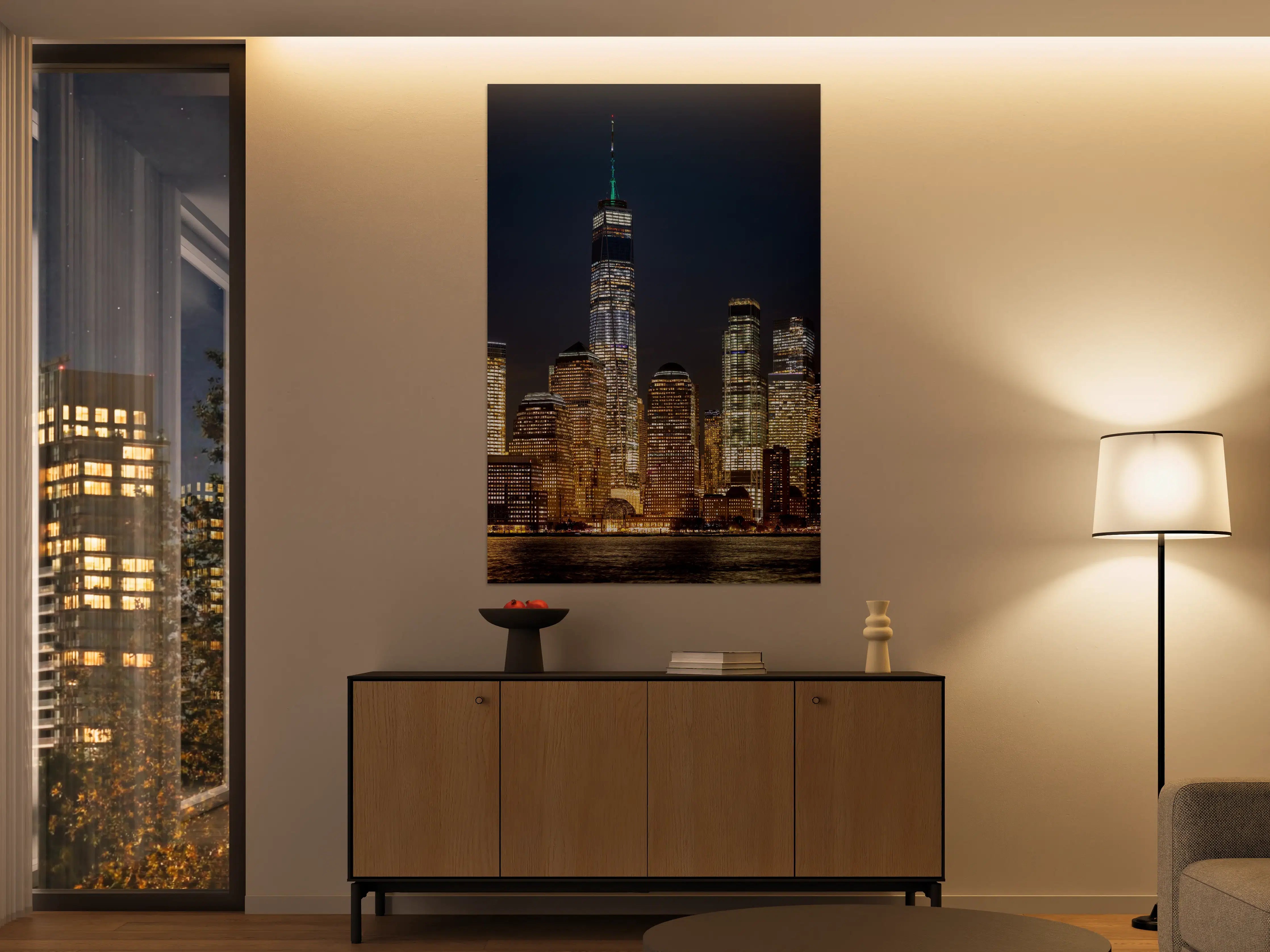 Große Wandbilder - Neues Weltstadt-Skyline bei Nacht