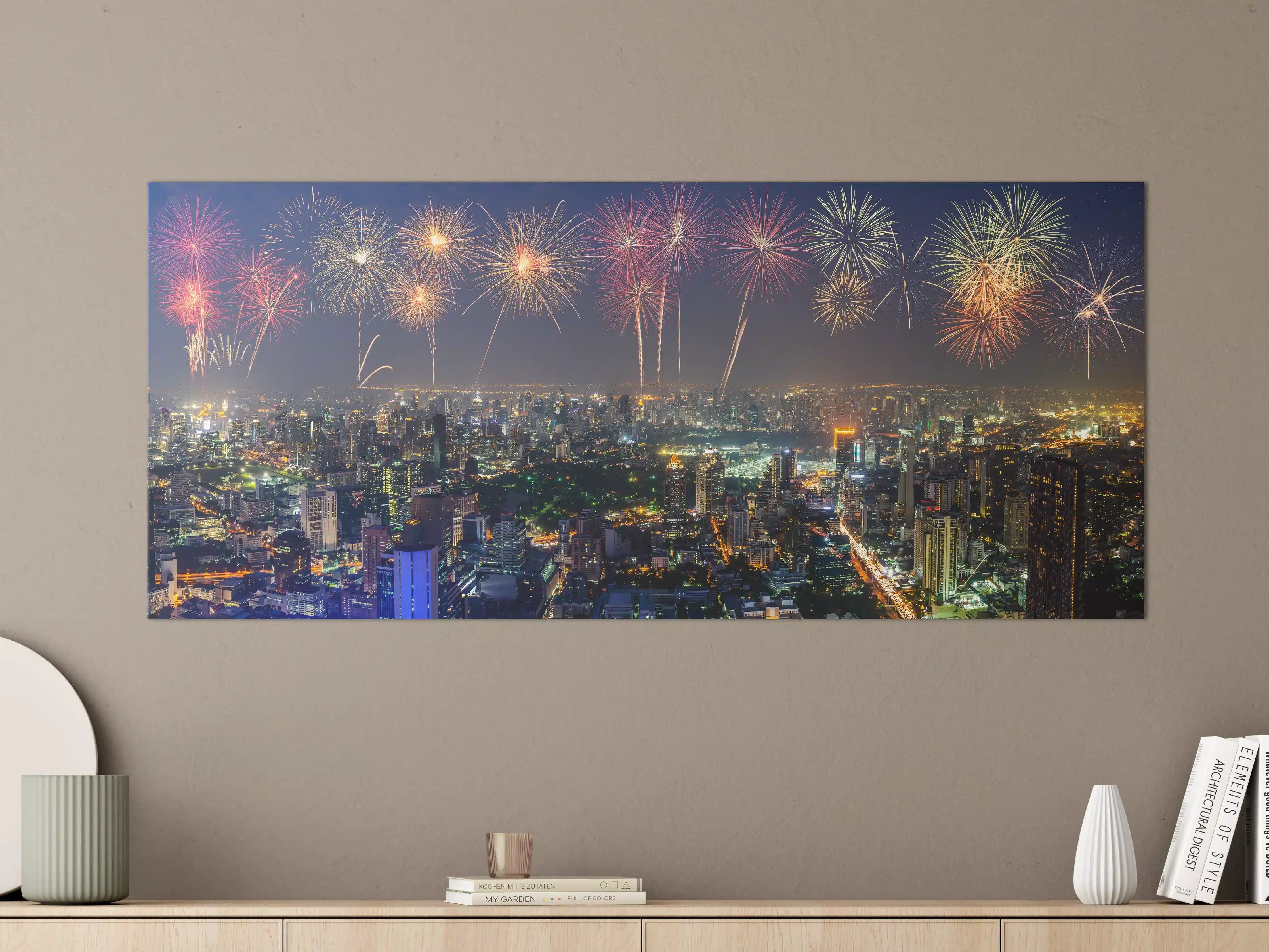 Große Wandbilder - Neujahres Skyline in Bangkok