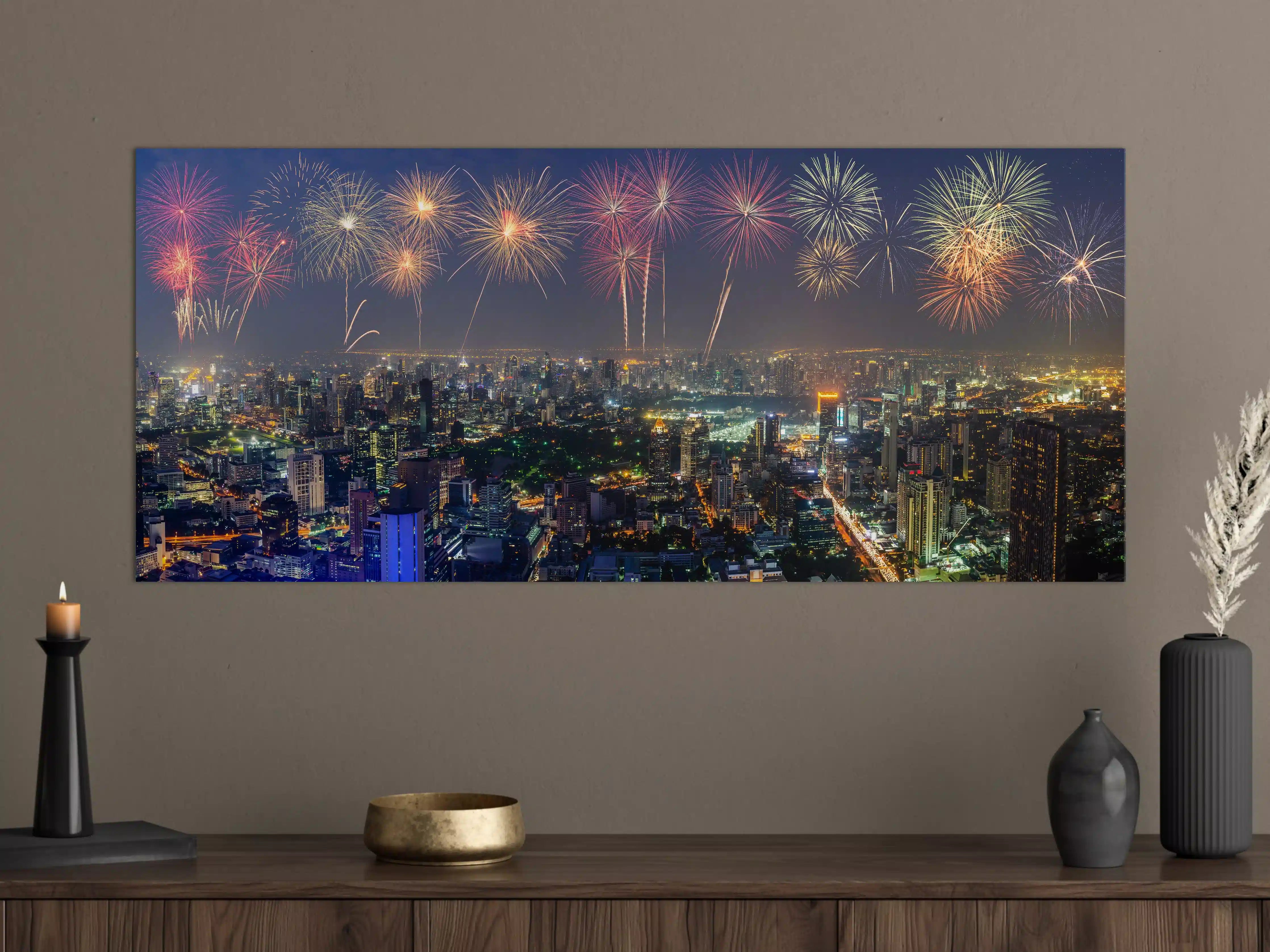 Große Wandbilder - Neujahres Skyline in Bangkok
