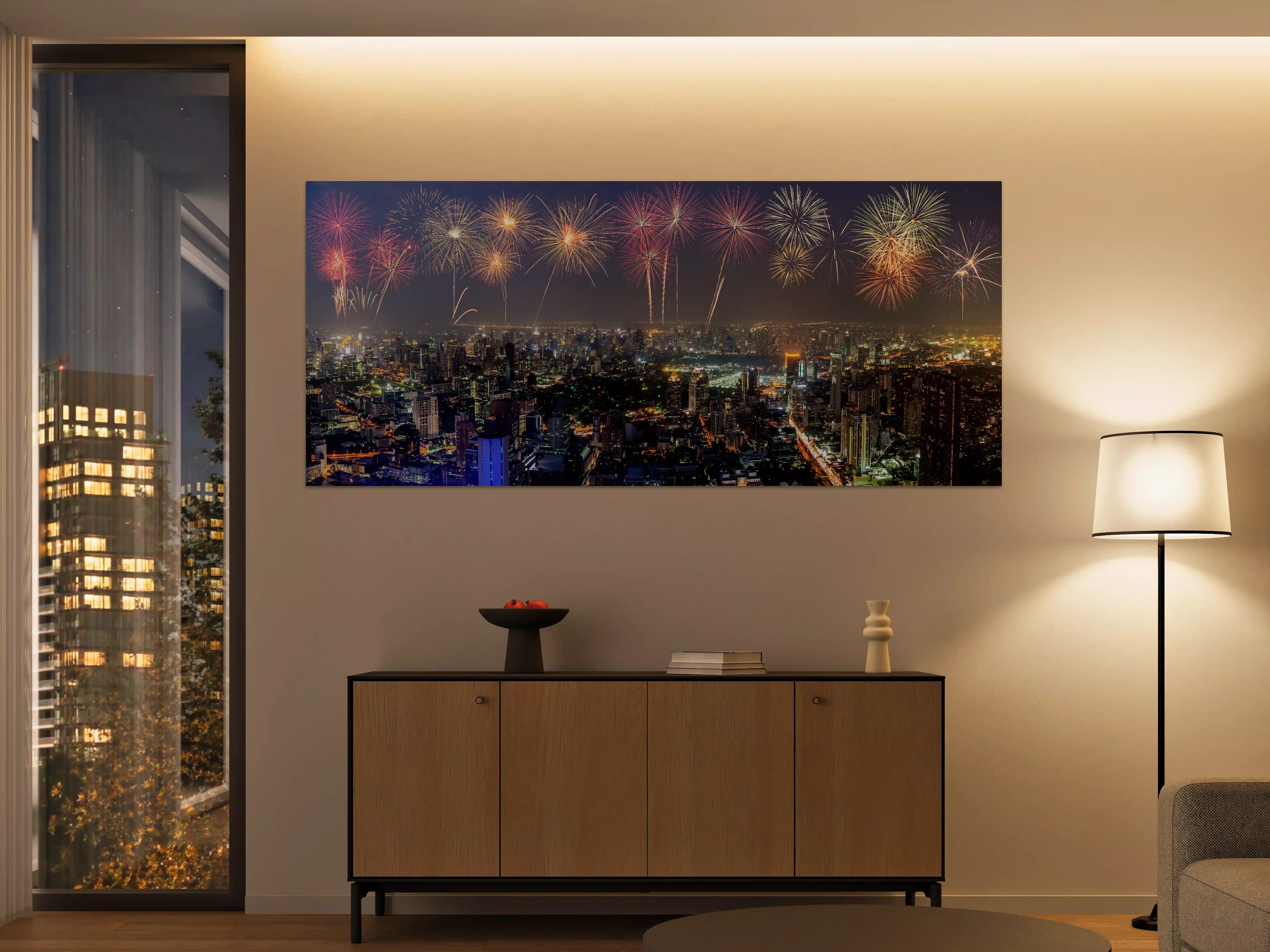 Große Wandbilder - Neujahres Skyline in Bangkok