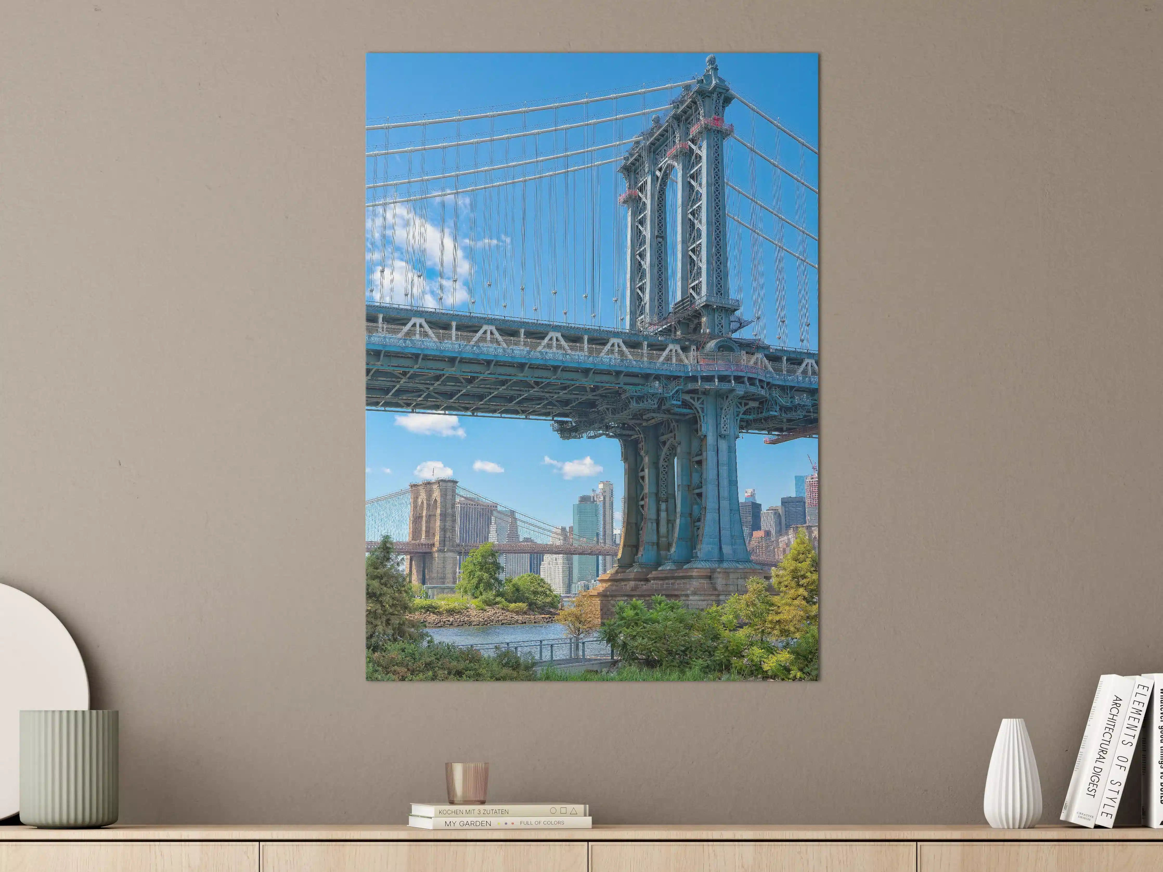 Große Wandbilder - New York Brooklyn Bridge mit Stadtblick