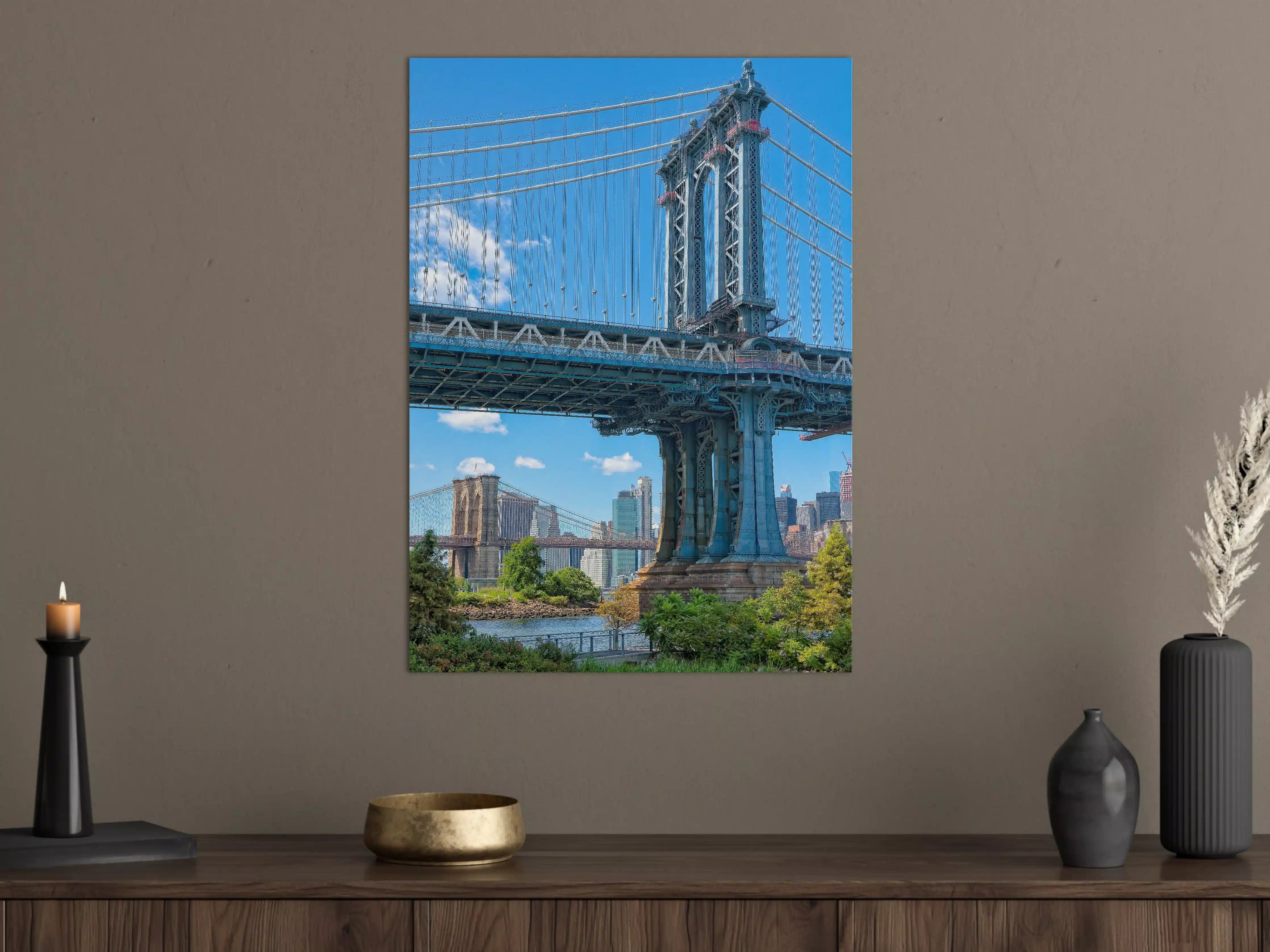 Große Wandbilder - New York Brooklyn Bridge mit Stadtblick