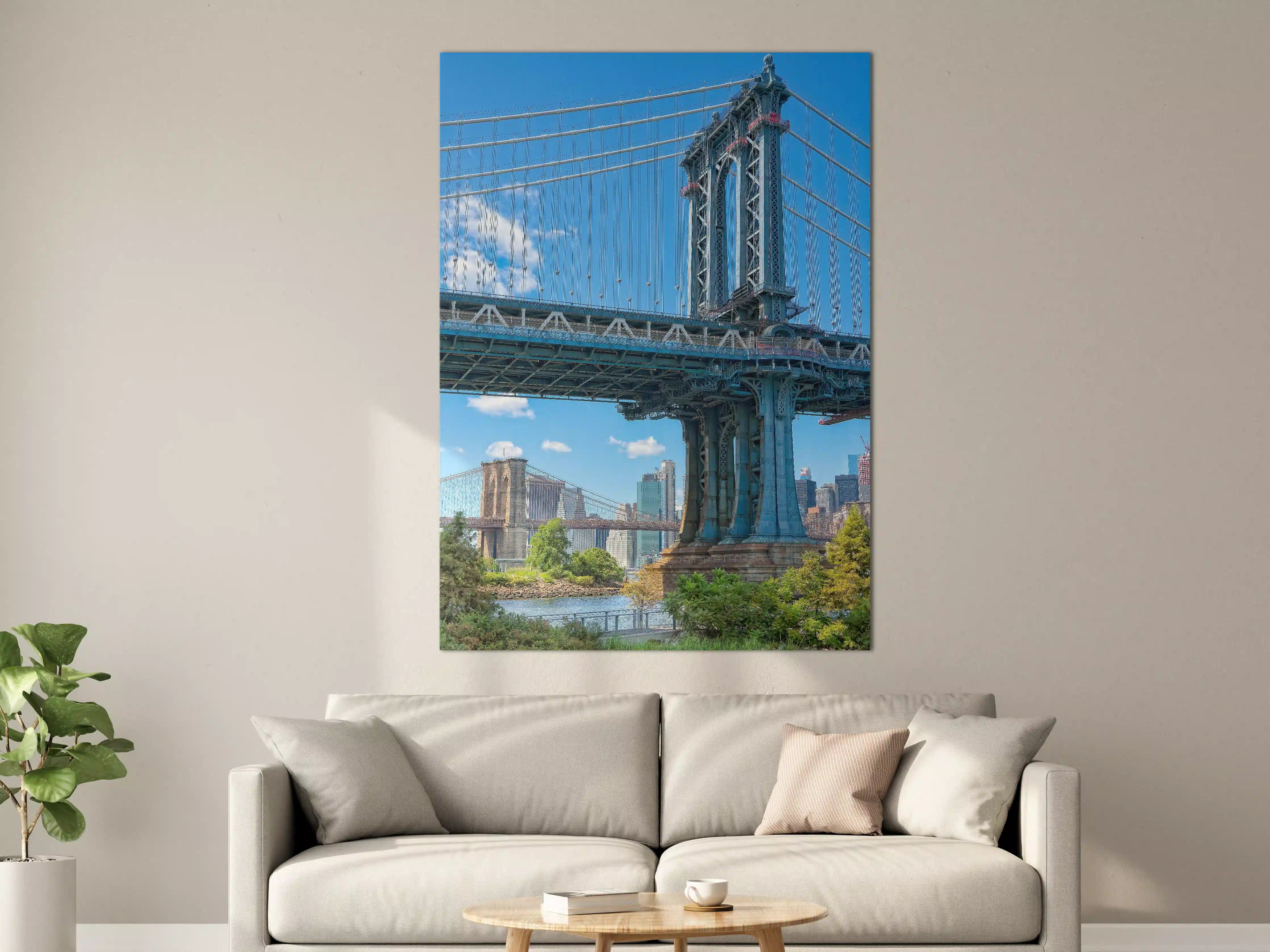 Große Wandbilder - New York Brooklyn Bridge mit Stadtblick