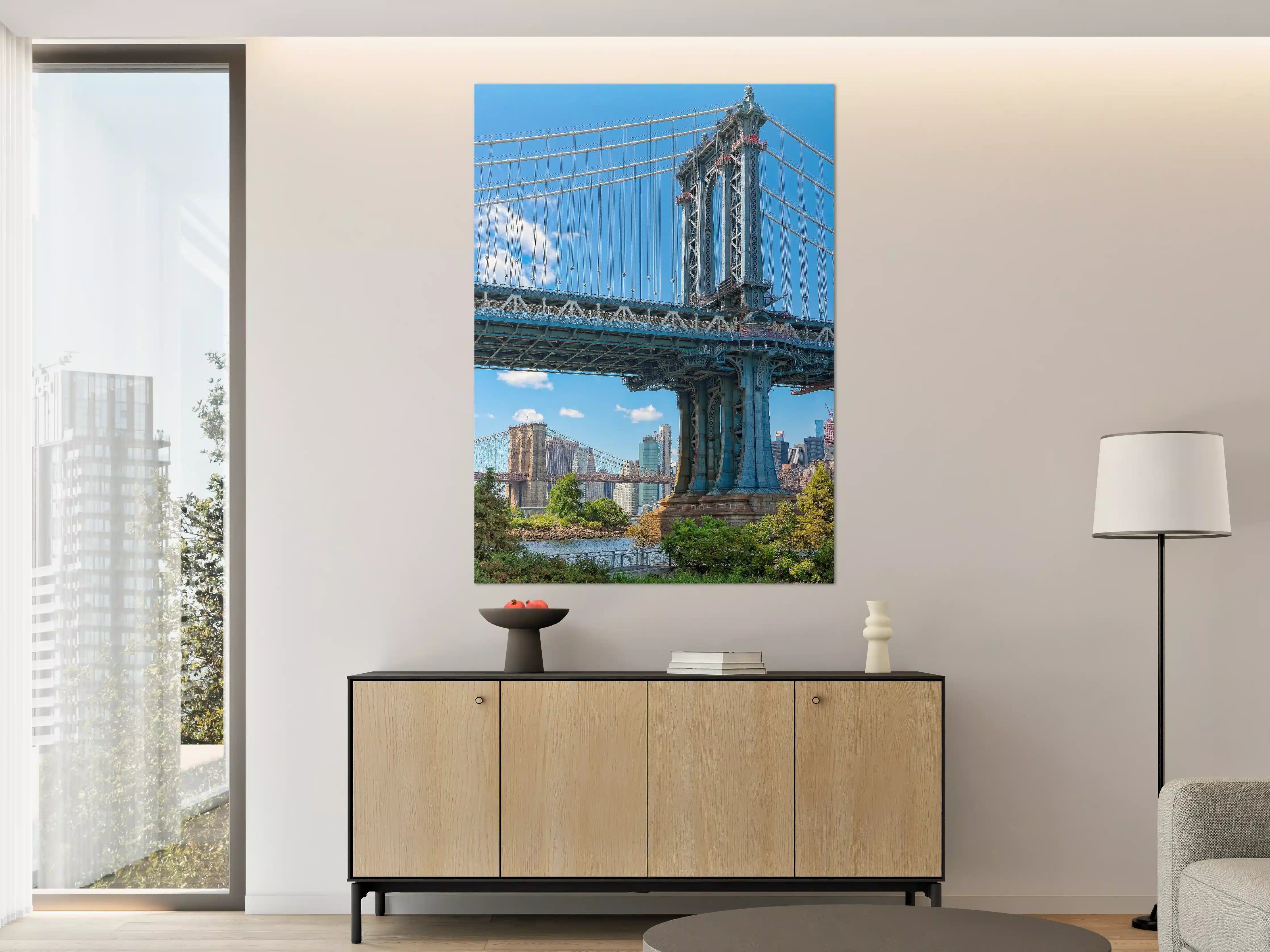 Große Wandbilder - New York Brooklyn Bridge mit Stadtblick