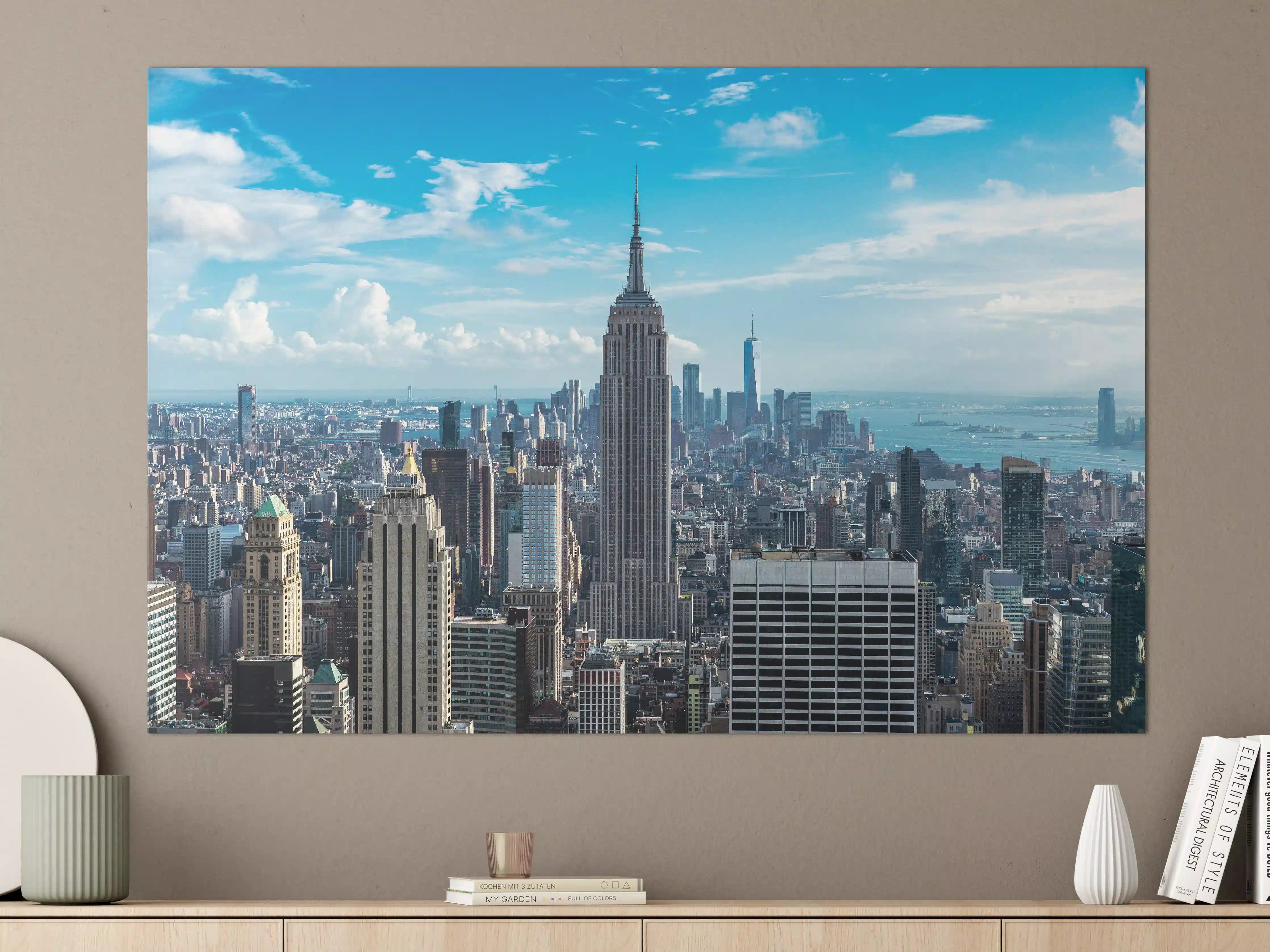 Große Wandbilder - New York City Skyline unter blauem Himmel