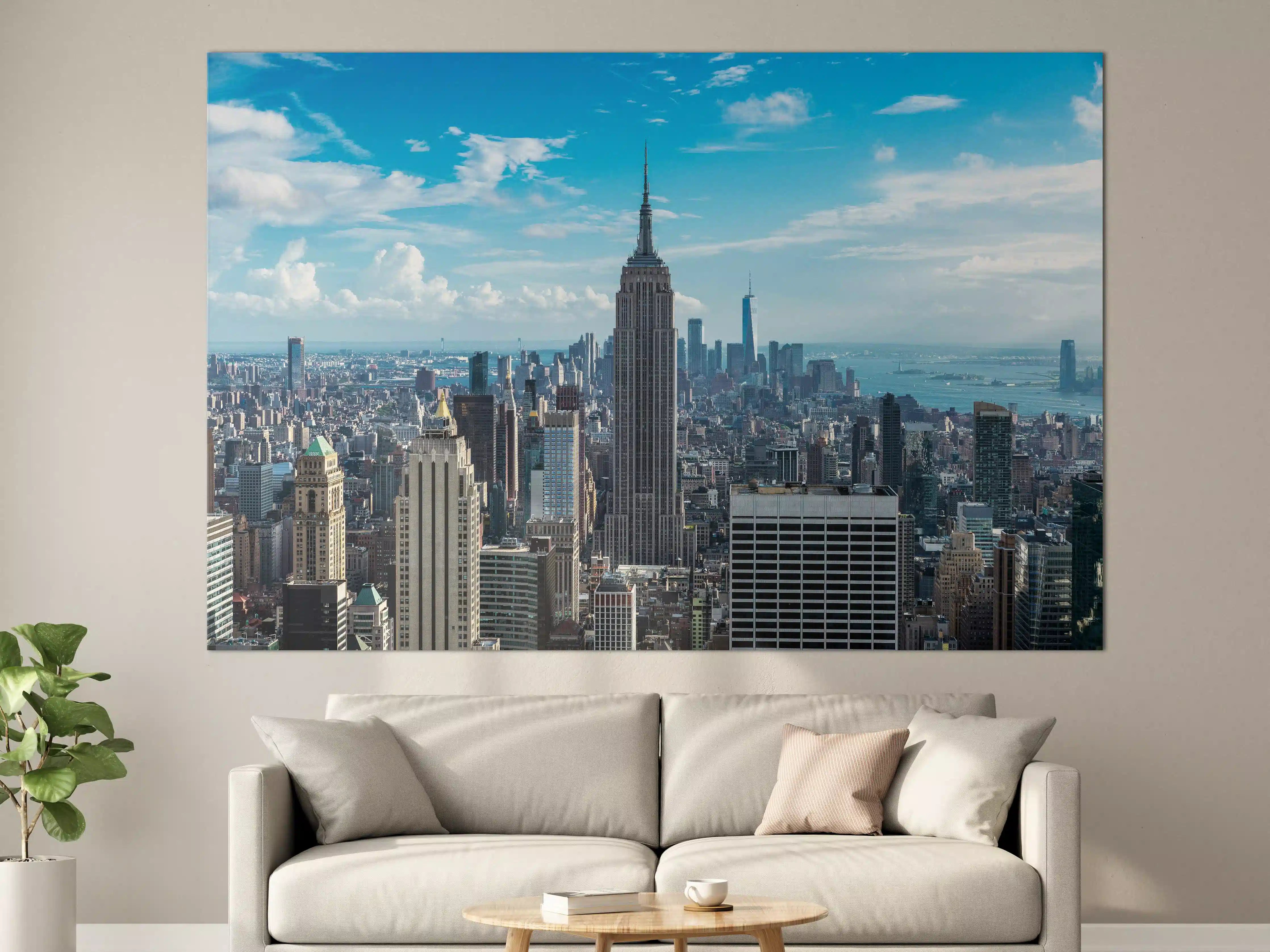 Große Wandbilder - New York City Skyline unter blauem Himmel