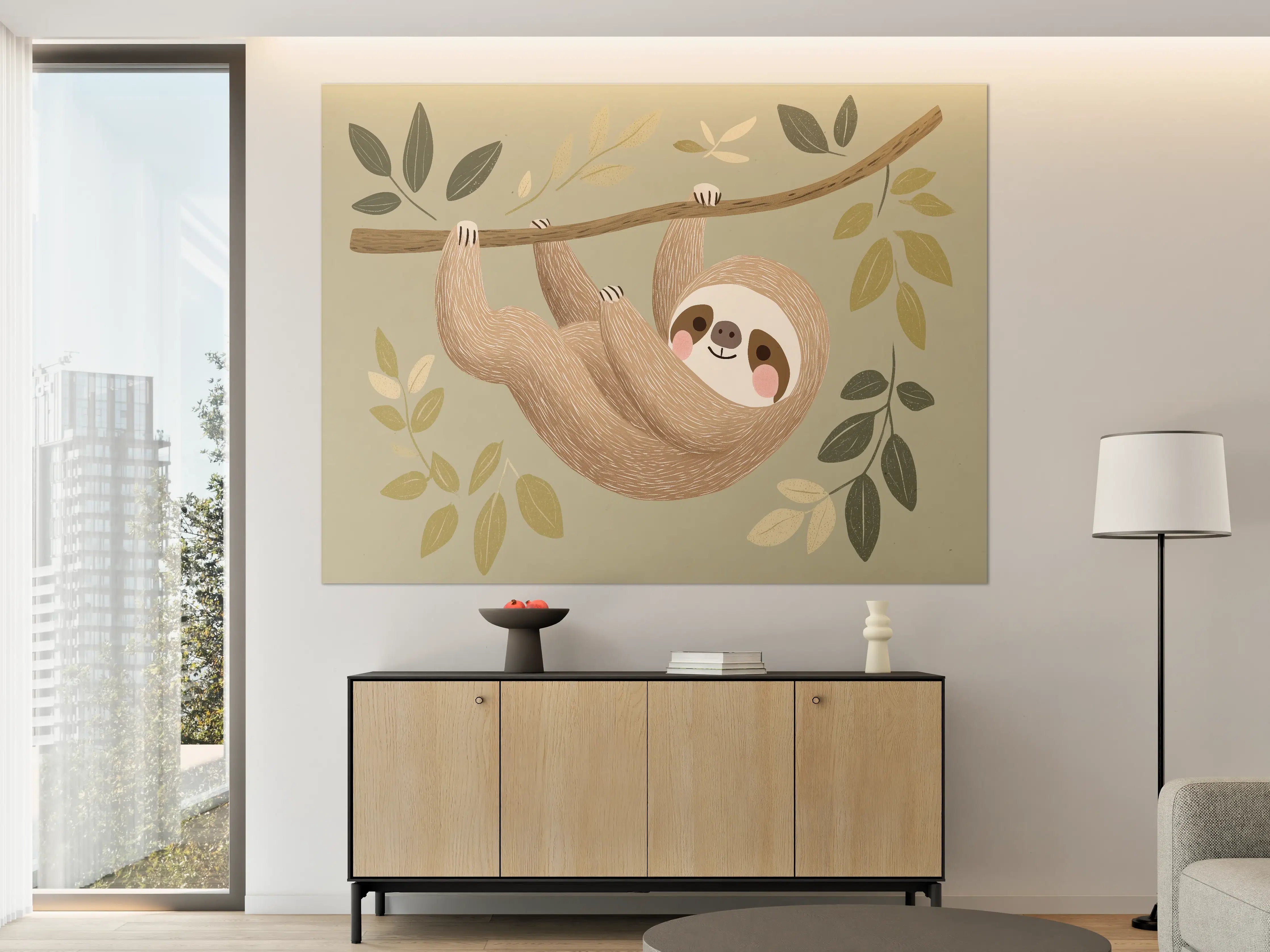 Große Wandbilder - Niedliche Faultier Illustration