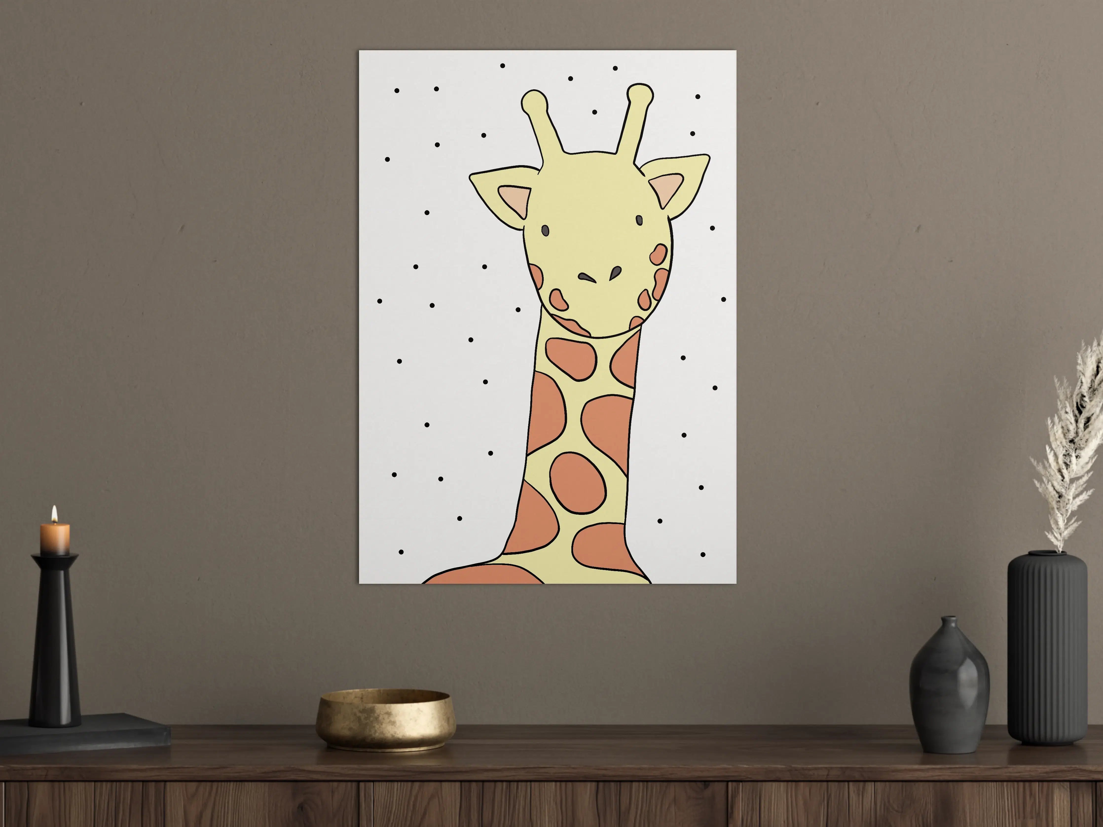 Große Wandbilder - Niedliche Giraffe in Cartoon-Optik